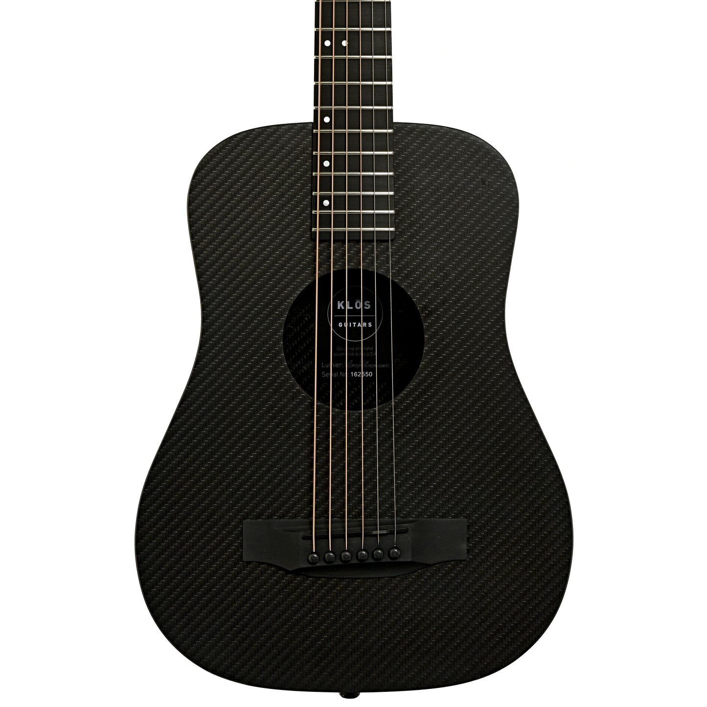 Front of KLOS Full Carbon Acoustic-Electric Travel Guitar, B-Stock 