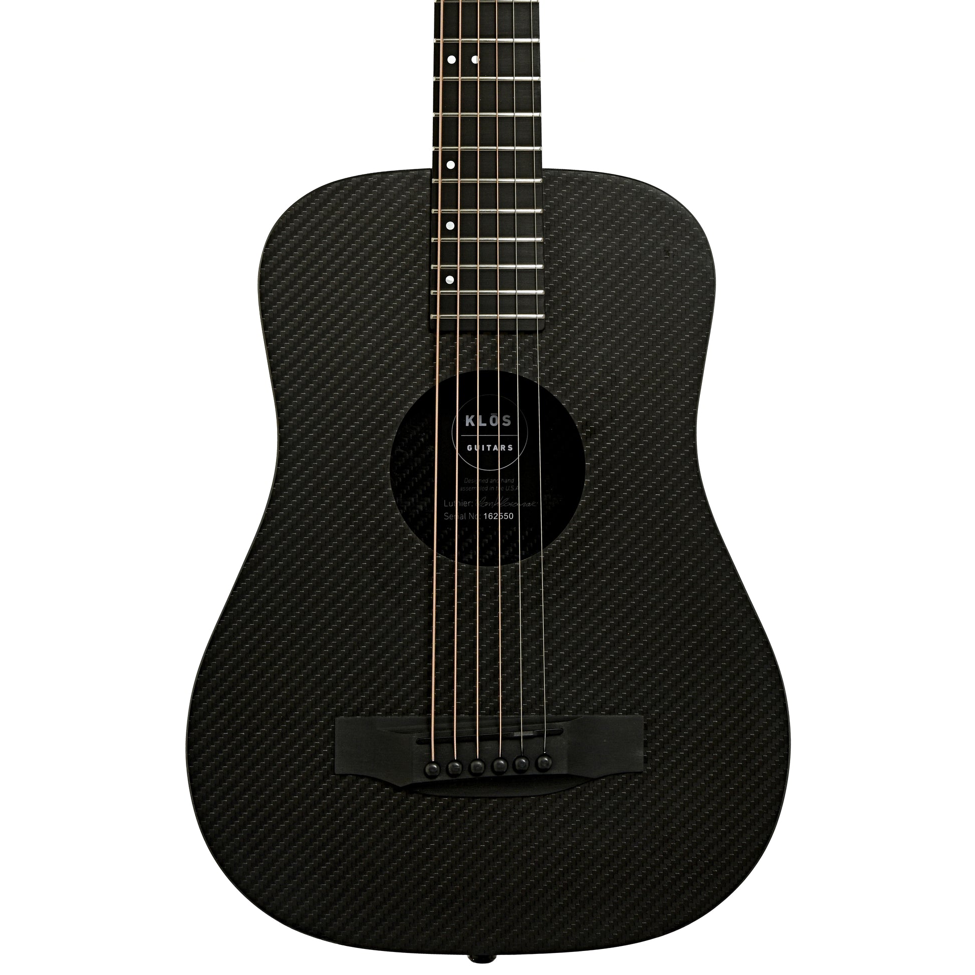 Front of KLOS Full Carbon Acoustic-Electric Travel Guitar, B-Stock 