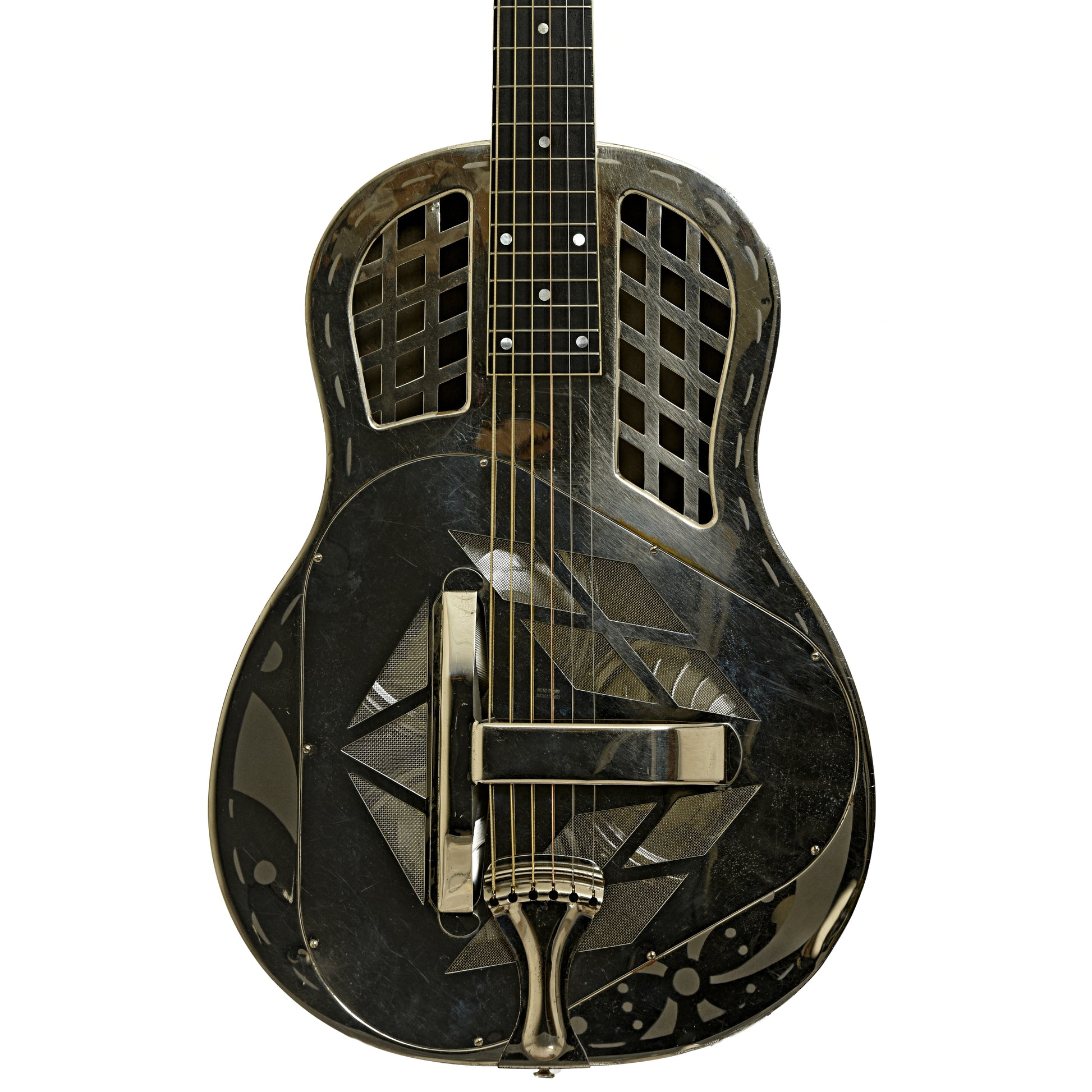Front of National Tricone Exploding Palm Tree Resonator Guitar