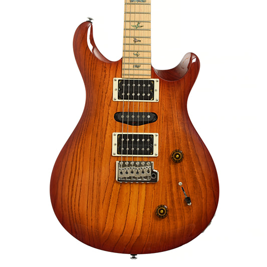 Front of PRS SE Swamp Ash Special Electric Guitar Vintage Sunburst, Shopworn