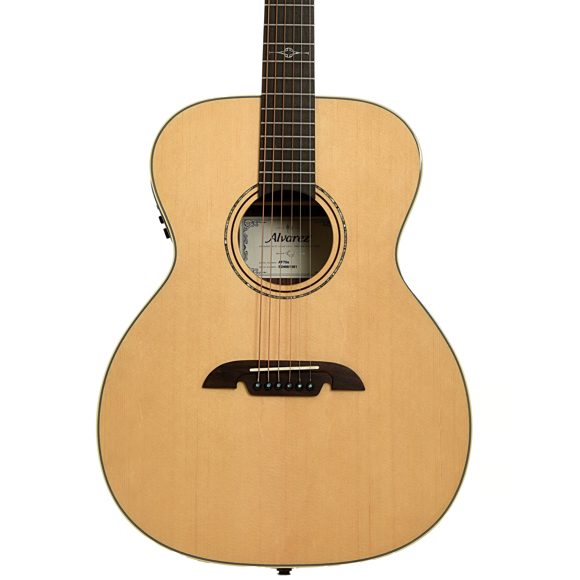 Front of Alvarez Artist Series AF70E OM Acoustic-Electric Guitar 