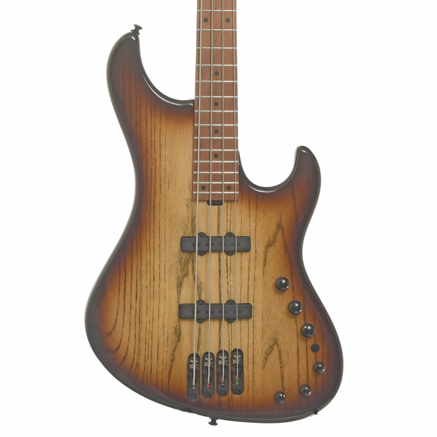 Front of Ibanez Mode MDM1300 Electric Bass, Natural Stained Amber Burst