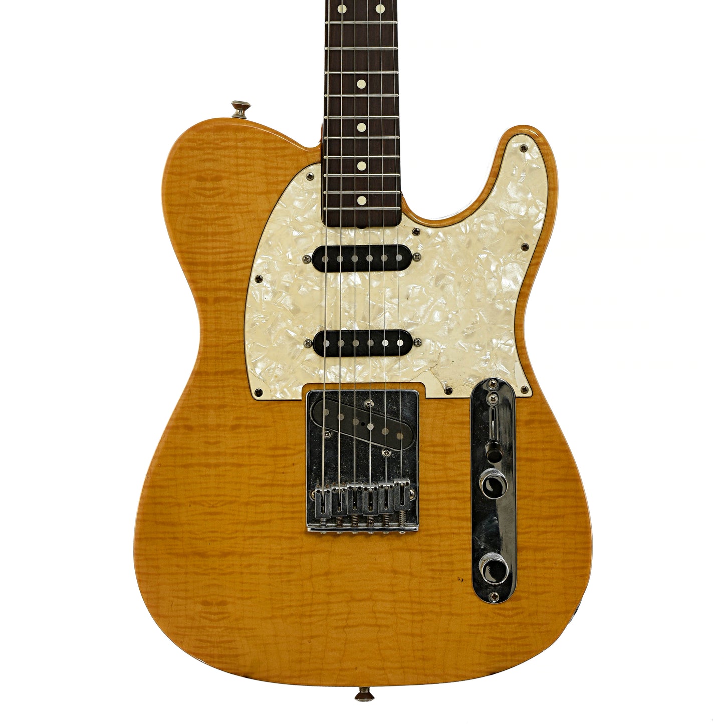 Front of Fender Telecaster Deluxe Fotoflame Electric Guitar