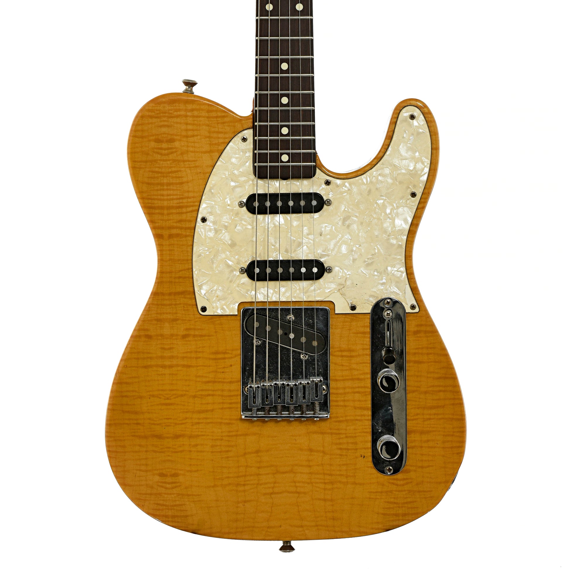 Front of Fender Telecaster Deluxe Fotoflame Electric Guitar