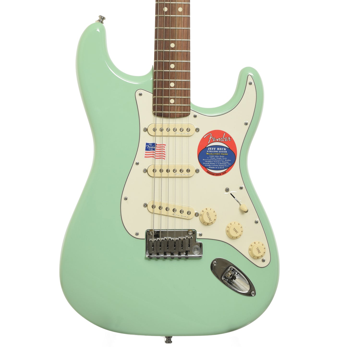 Front of Fender Jeff Beck Stratocaster Electric Guitar