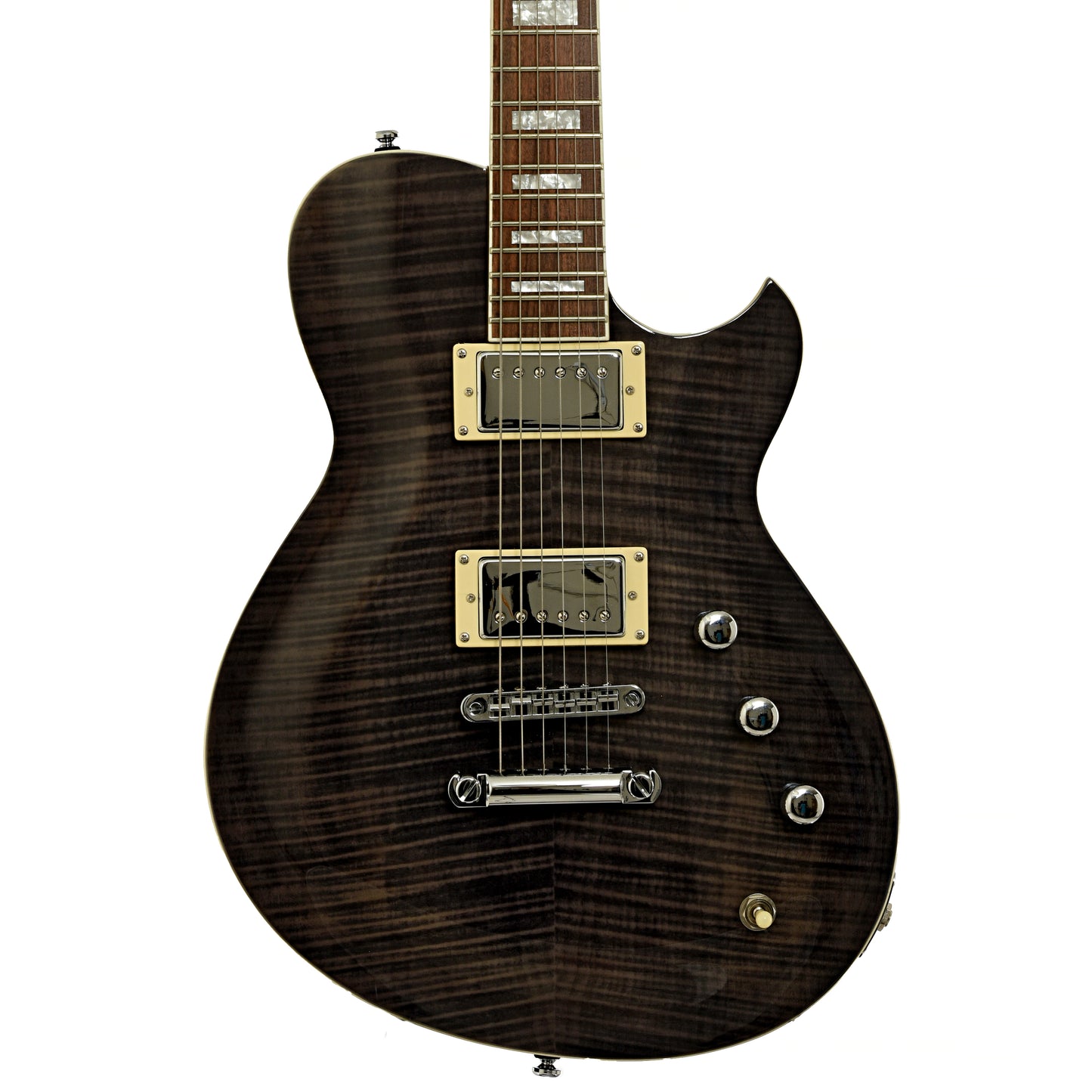 Front of Reverend Roundhouse II FM Electric Guitar