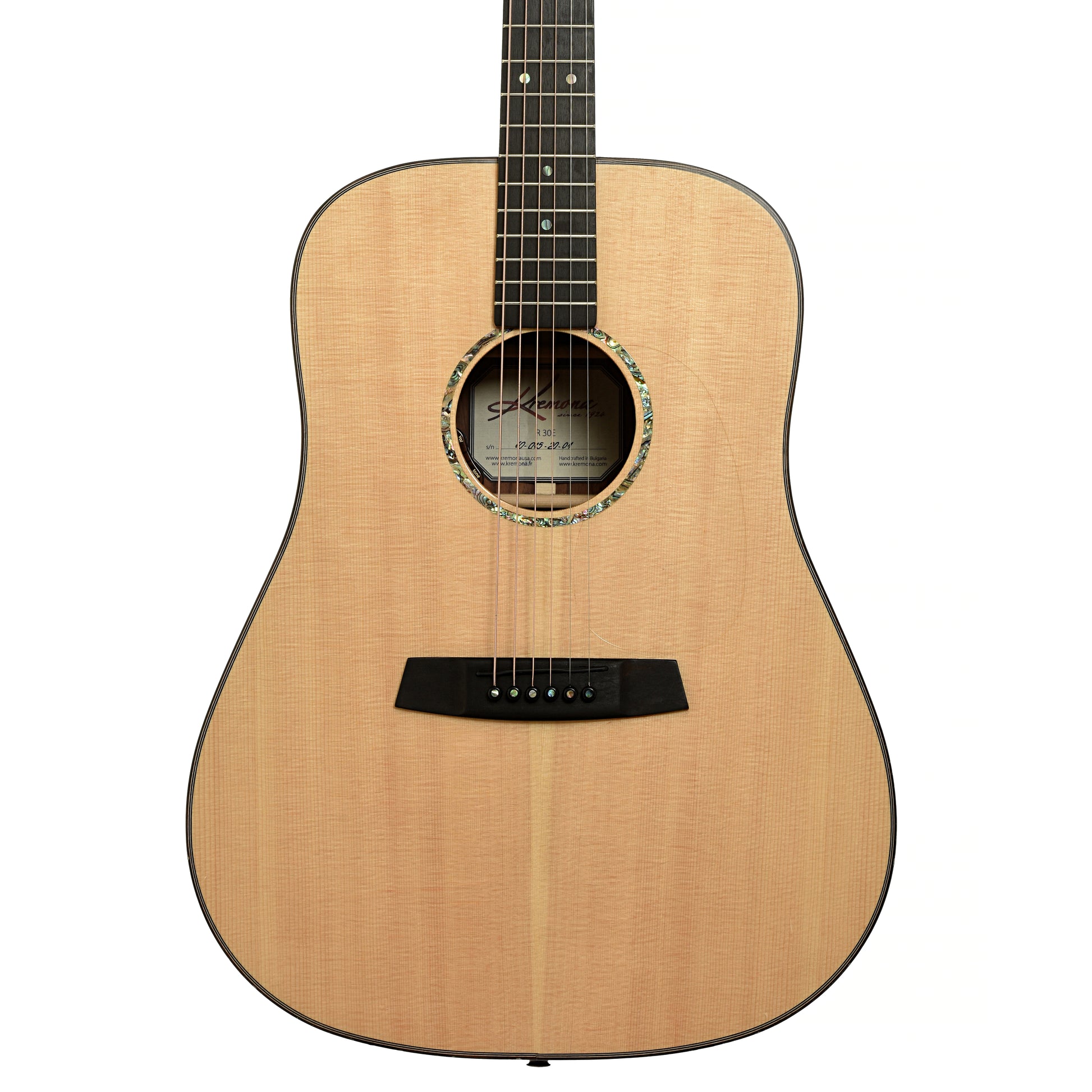 Front of Kremona R-30e Dreadnought Acoustic-Electric Guitar
