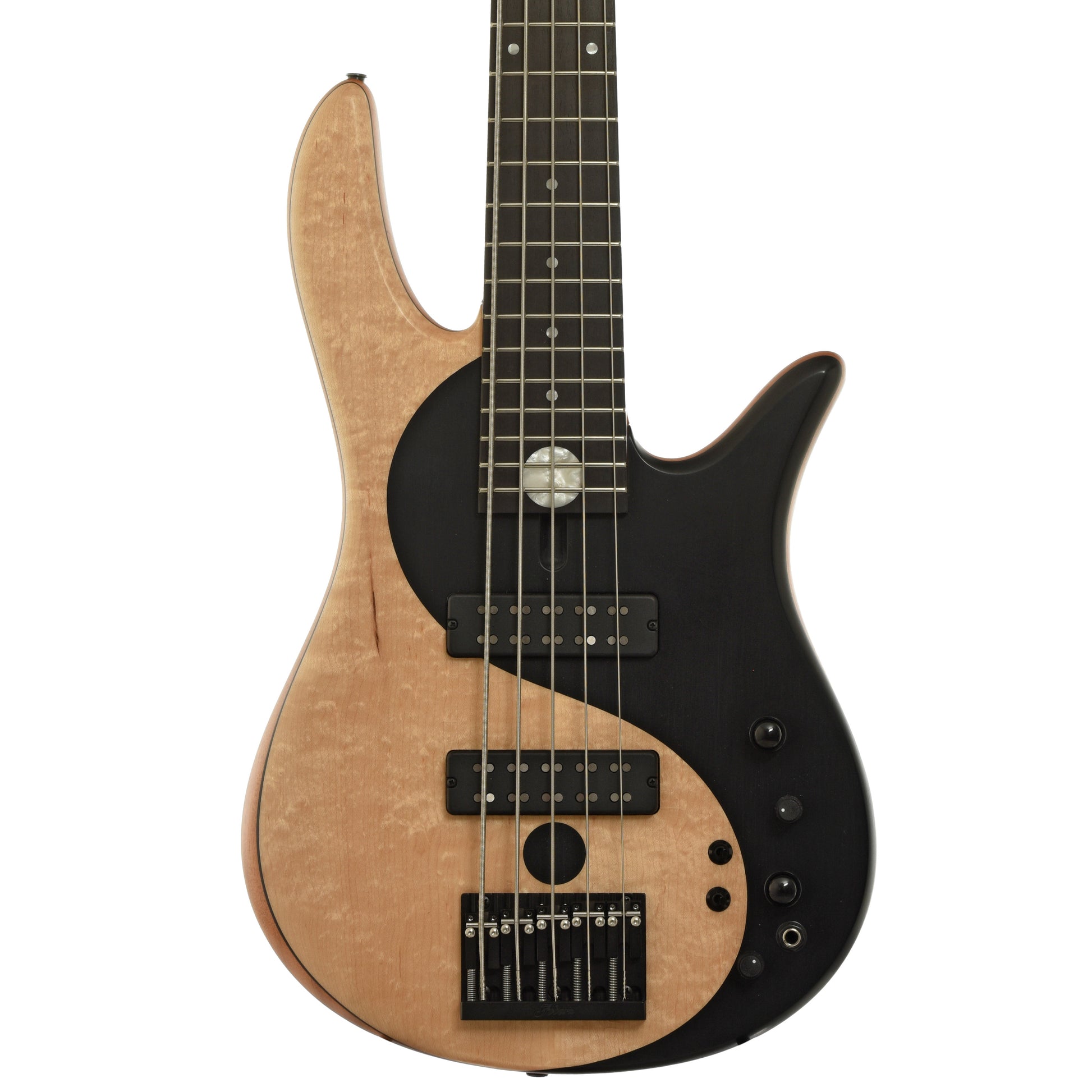 Front of Fodera Yin Yang Standard Blister Maple 5-String Electric Bass