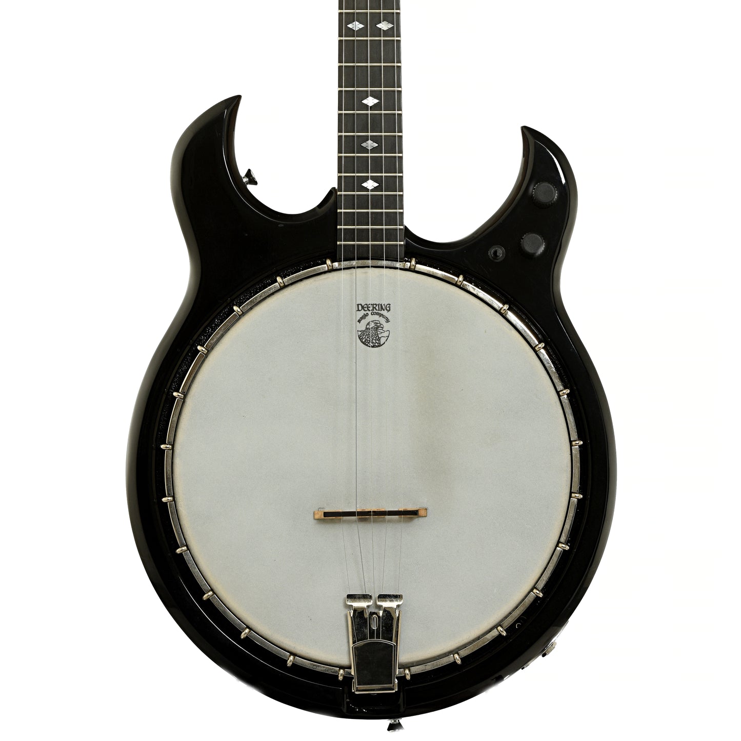 Front of Deering Crossfire Electric Banjo
