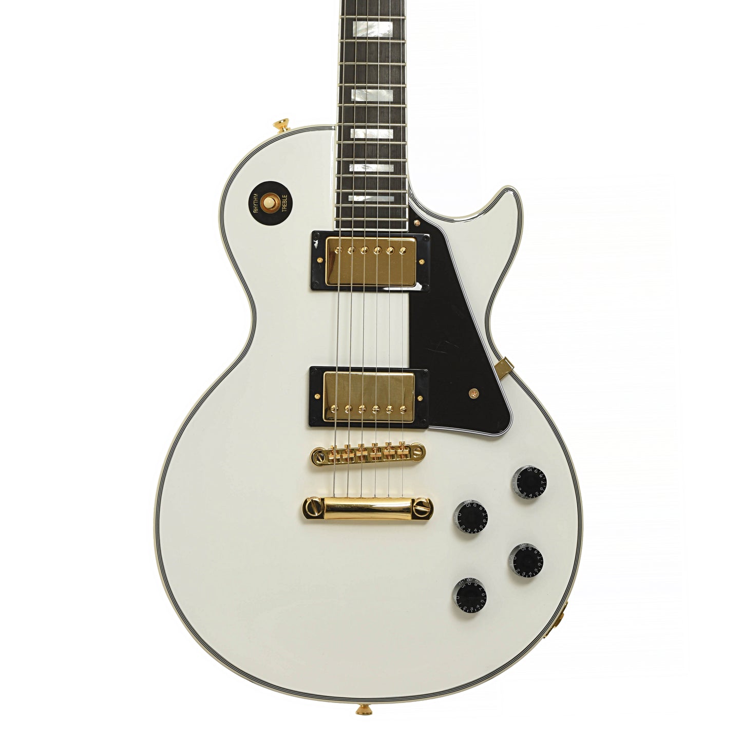Front of Epiphone IGC Les Paul Custom Electric Guitar