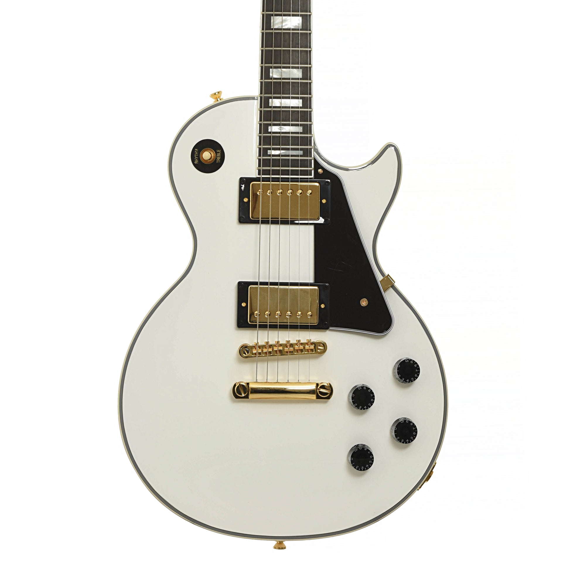 Front of Epiphone IGC Les Paul Custom Electric Guitar