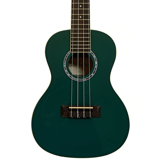 Front of Cordoba 15C Concert Ukulele, Catalonia Green