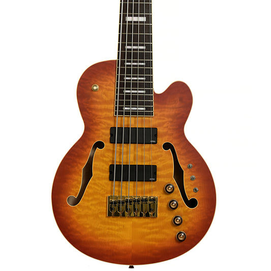 Front of Ibanez TCB1006 Stephen "Thundercat" Bruner 6-String Hollowbody Electric Bass (2022)