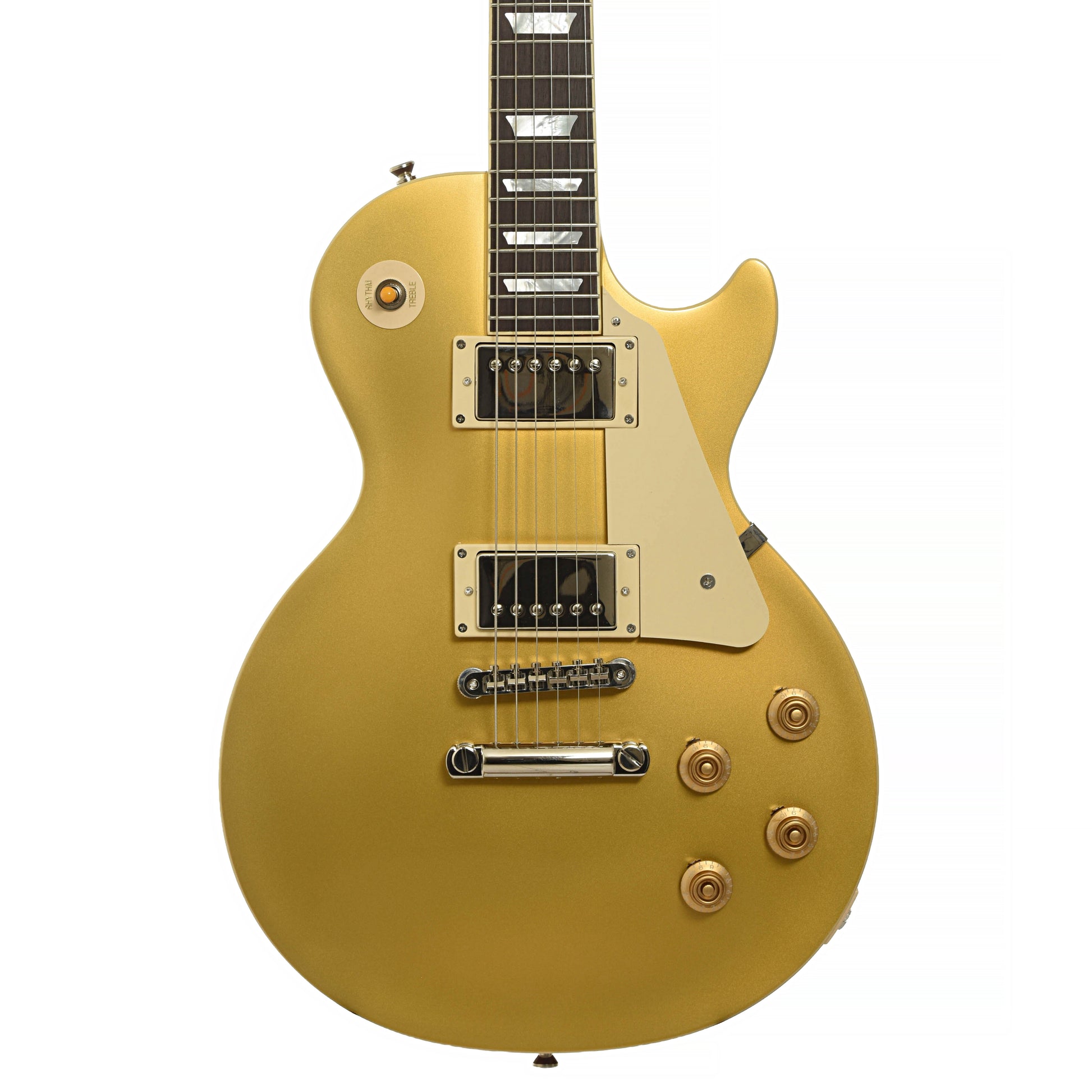Front of Epiphone 1957 Les Paul Goldtop Reissue Electric Guitar