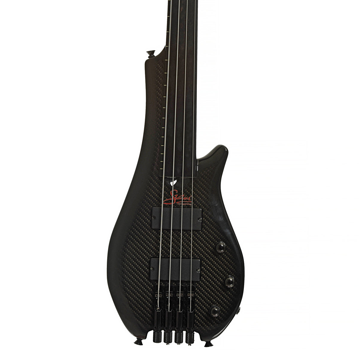 Front of Status Graphite Streamline 4 Headless Fretless Electric Bass