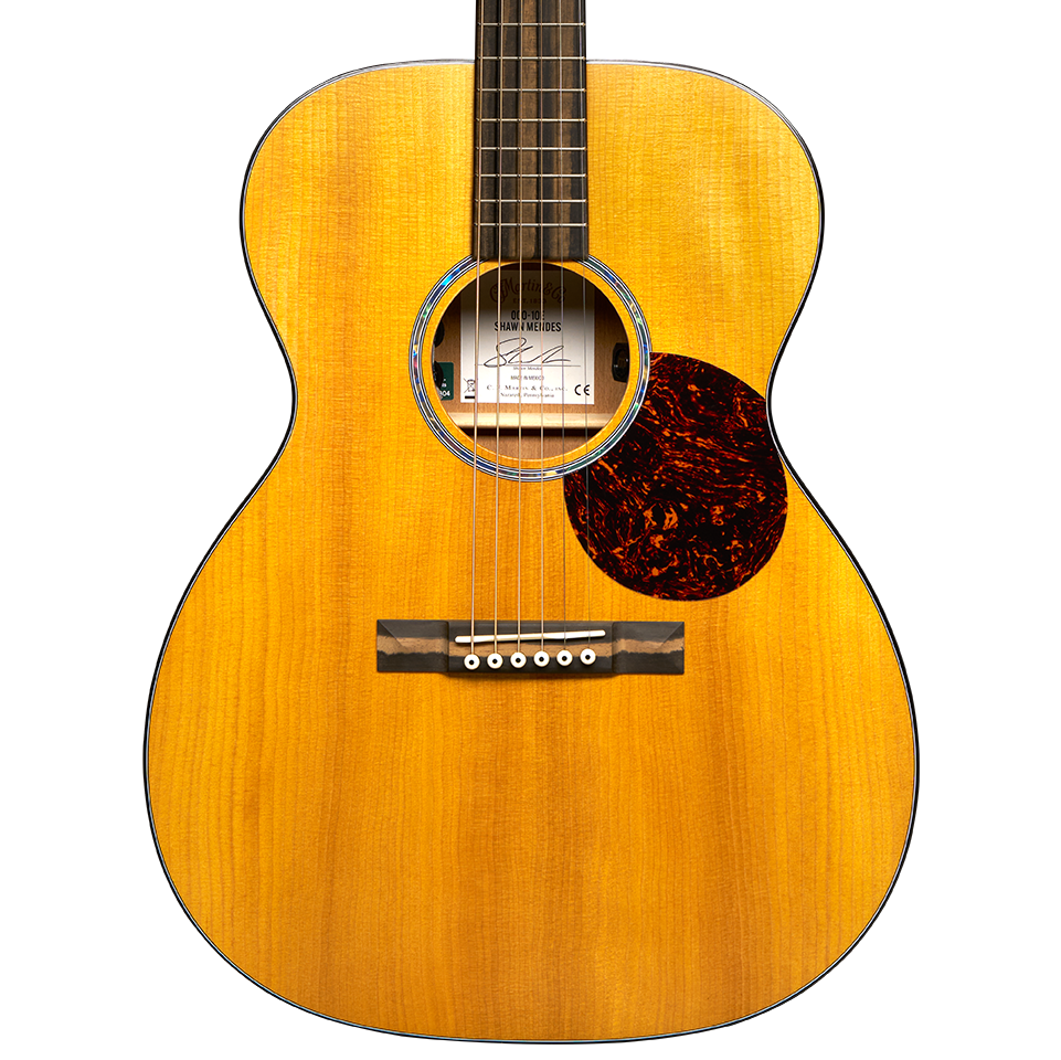 Front of Martin 000-10E Shawn Mendes Guitar & Case