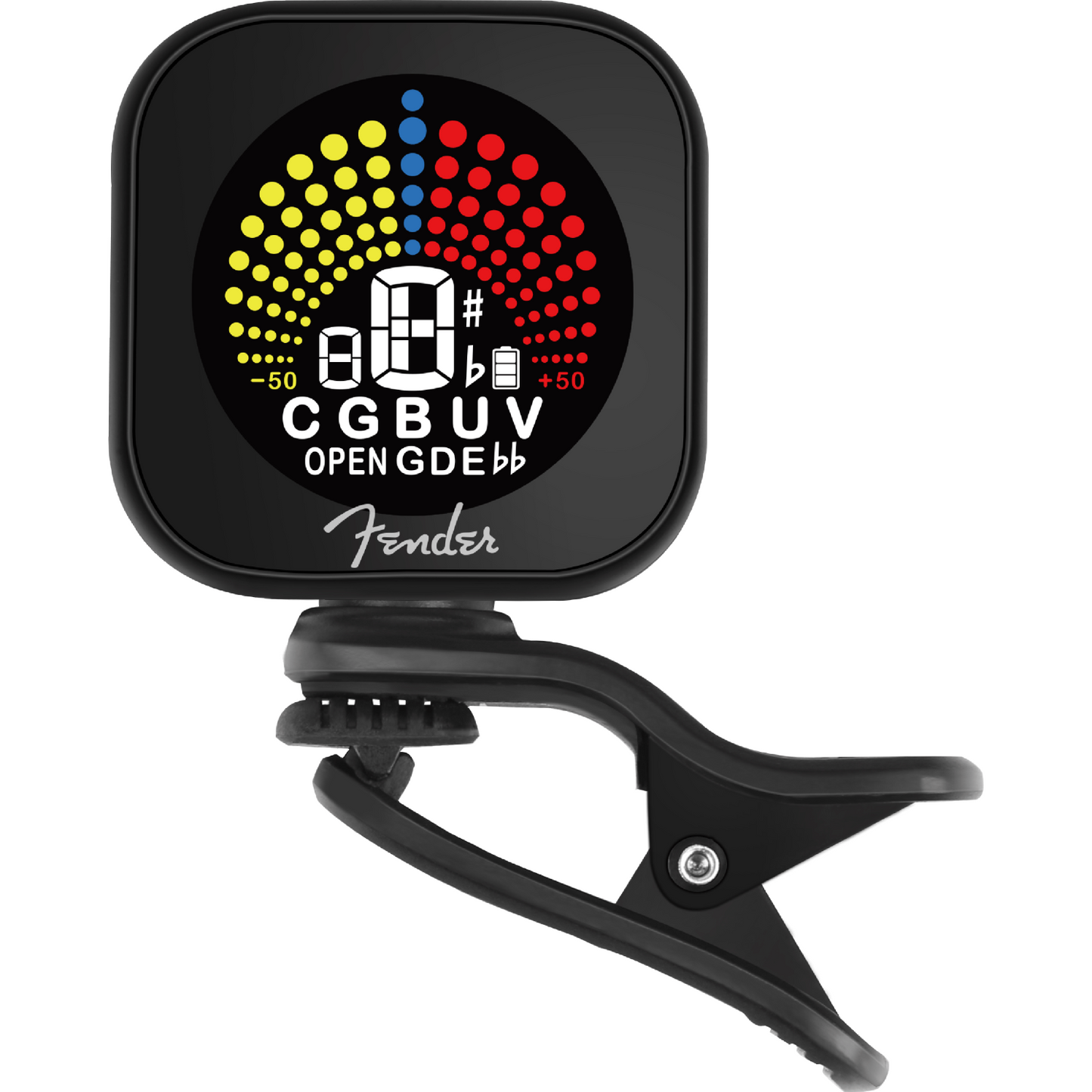 Fender Flash 2.0 Rechargeable Clip On Tuner, Front