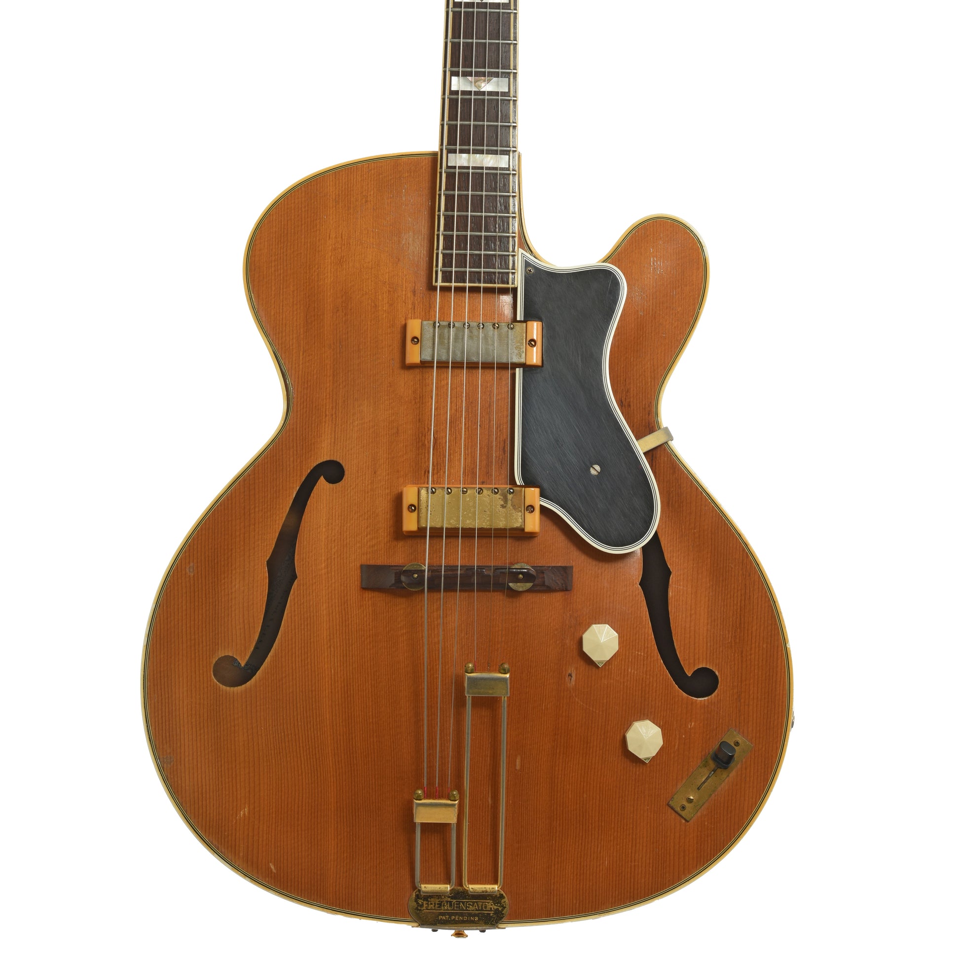 Front of Epiphone Zephyr Deluxe Regent Hollowbody Electric Guitar