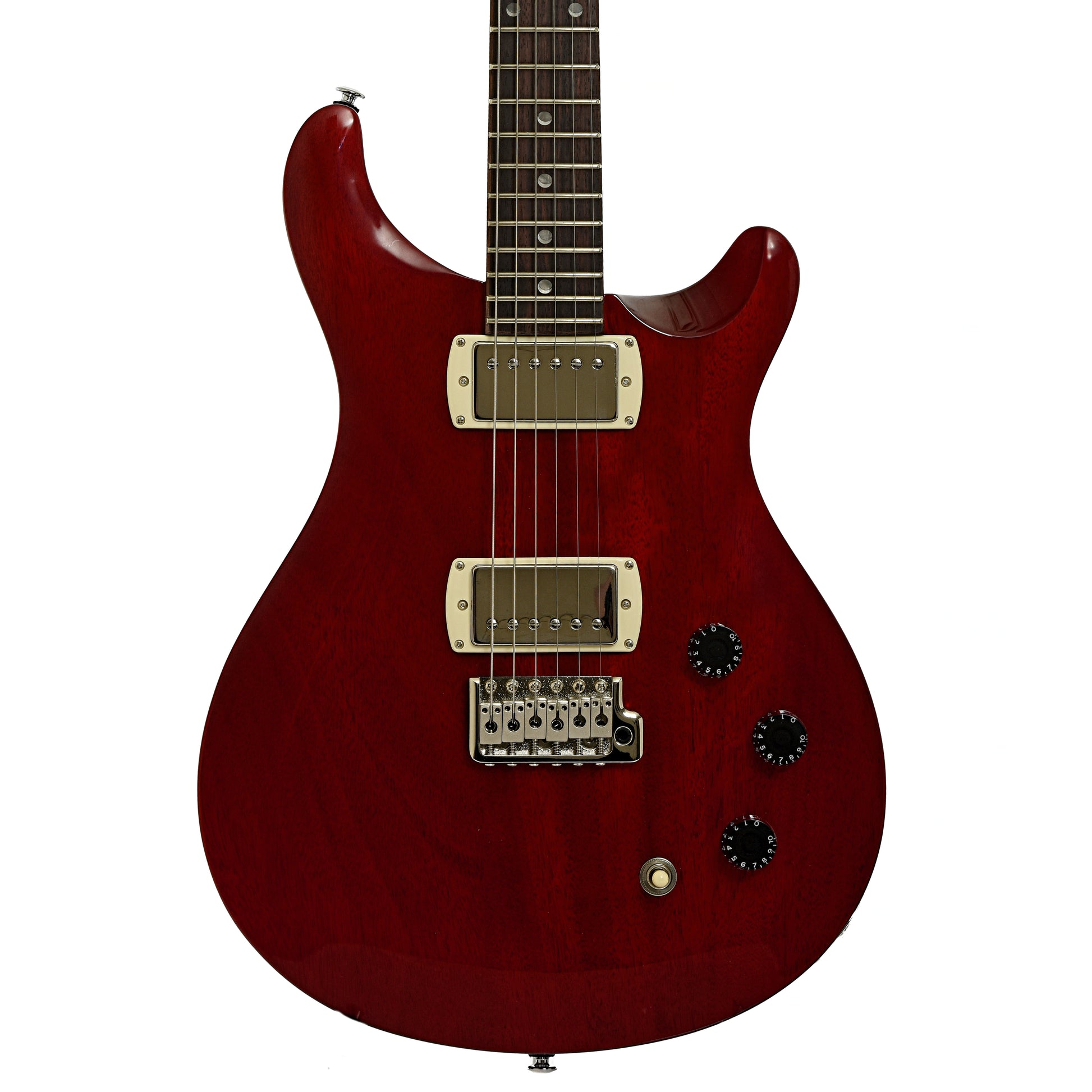 Front of PRS SE DGT Standard Vintage Cherry Electric Guitar