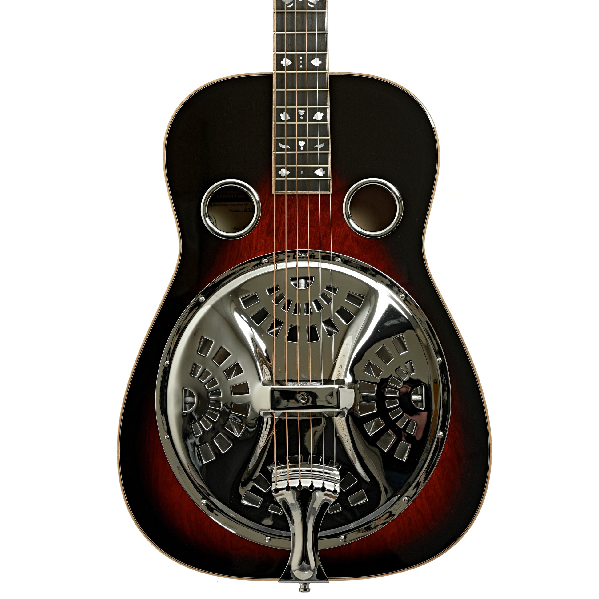 Front of Beard "Mike Auldridge" MA-6 Squareneck Resonator Guitar Scarlet Sunburst