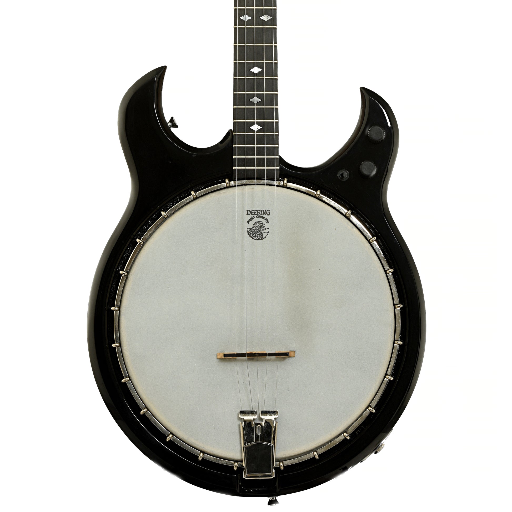 Front of Deering Crossfire Electric Banjo