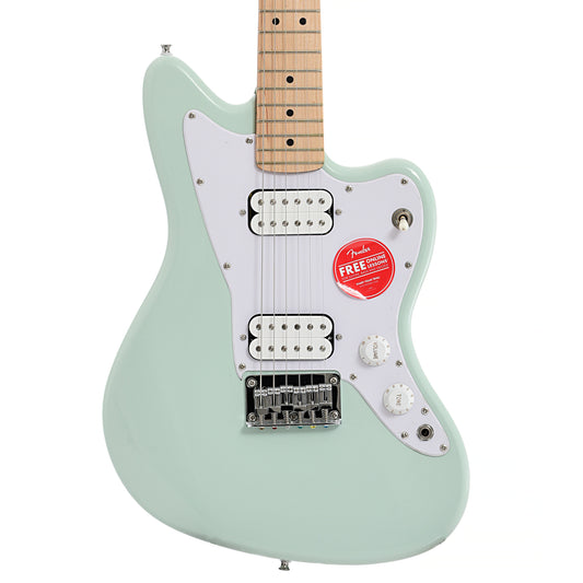 Front of Squier Mini Jazzmaster HH, Surf Green