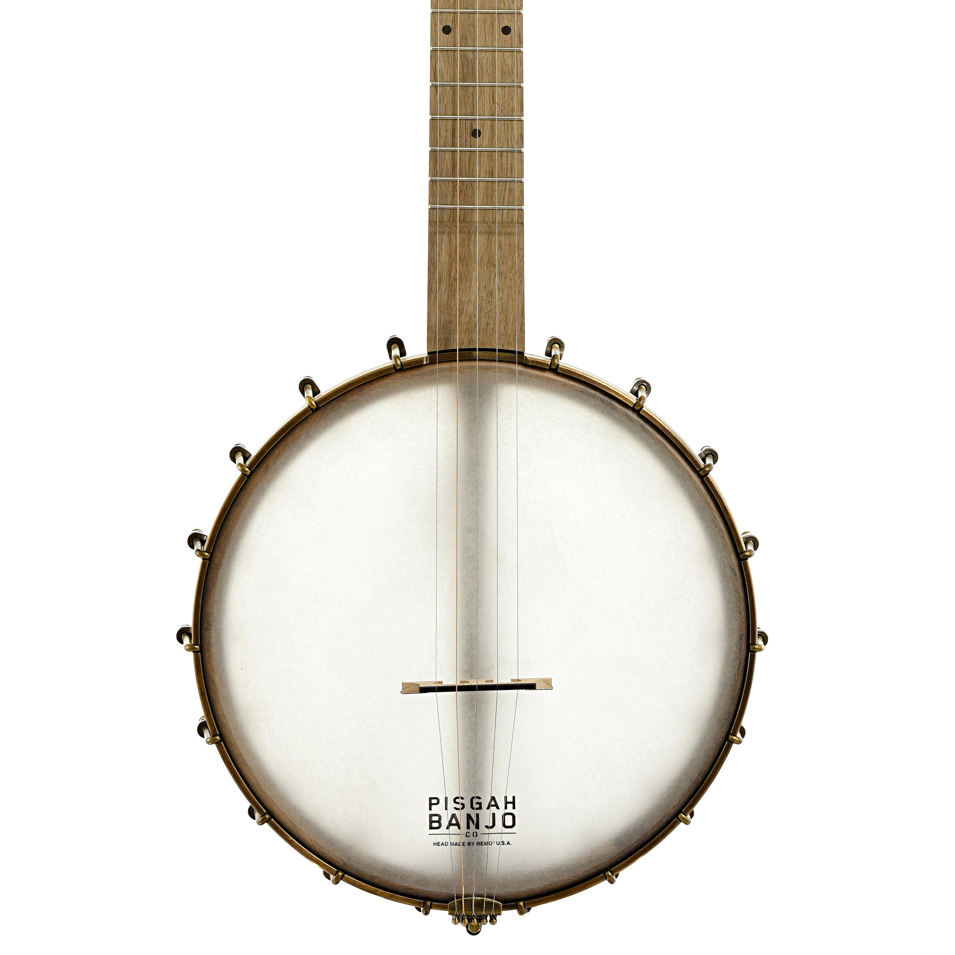 Front of Pisgah Possum 11" Openback Banjo & Gigbag, Walnut, Short Scale
