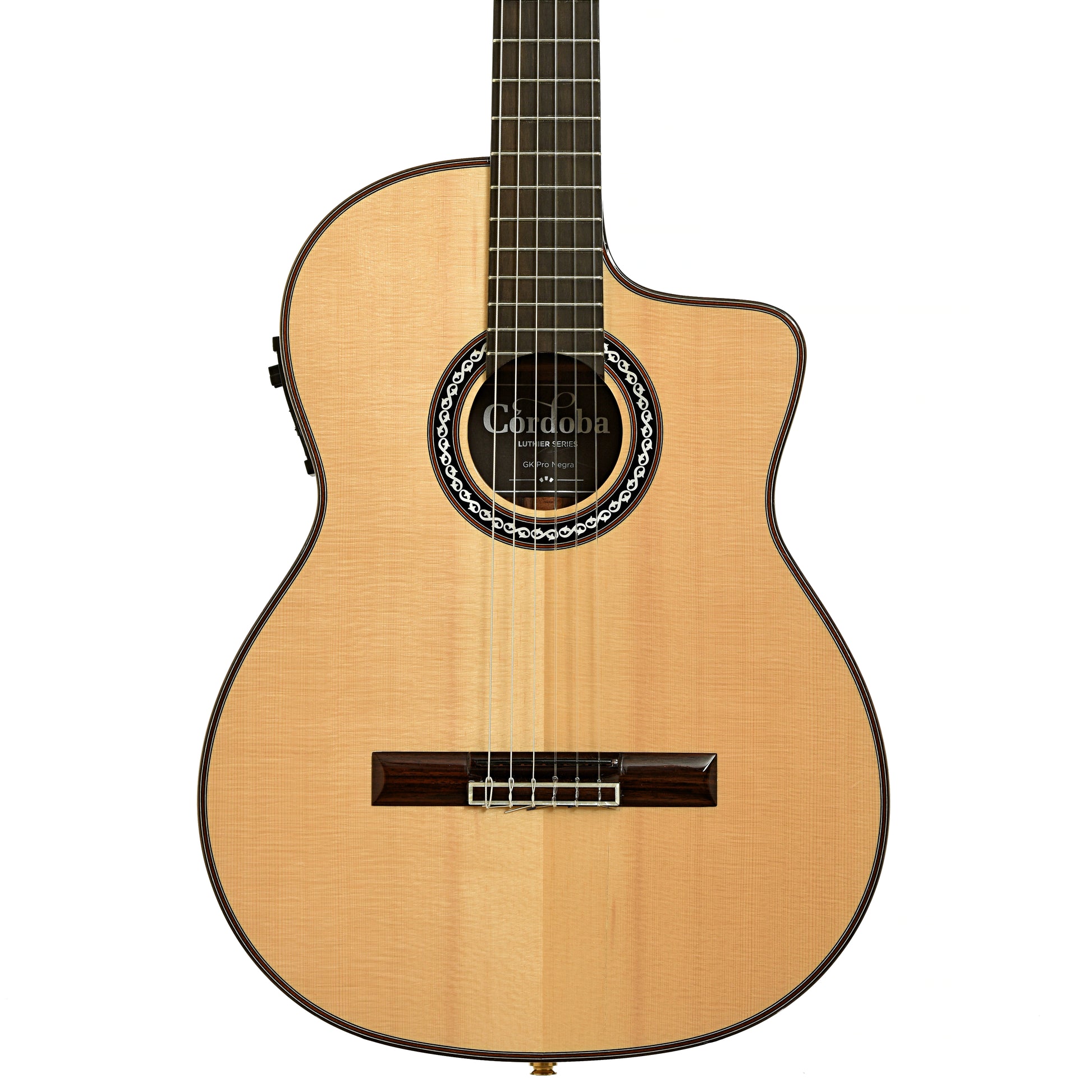 Front of Cordoba GK Pro Negra Classical Guitar