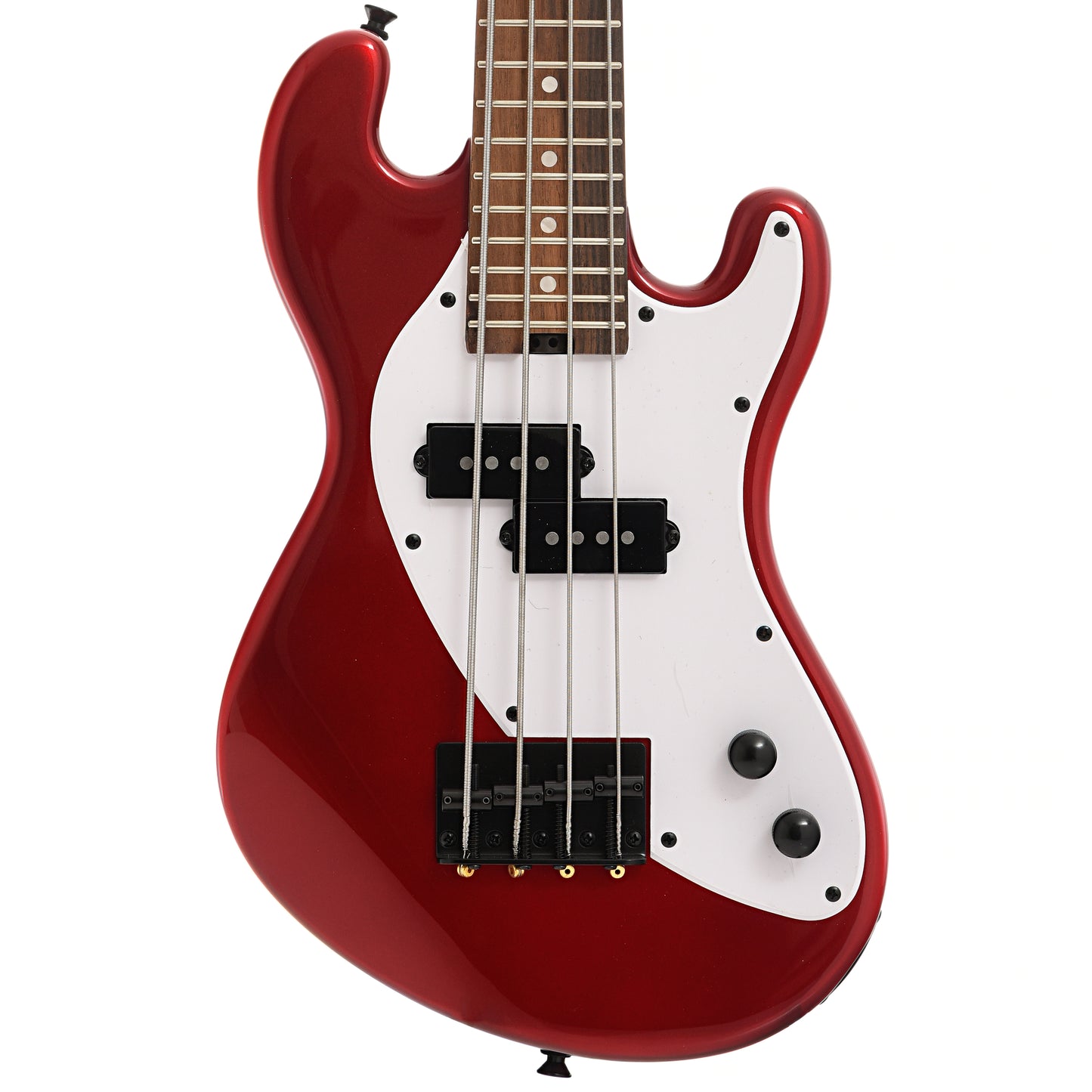 Front of Kala Solid Body U-Bass, Candy Apple Red