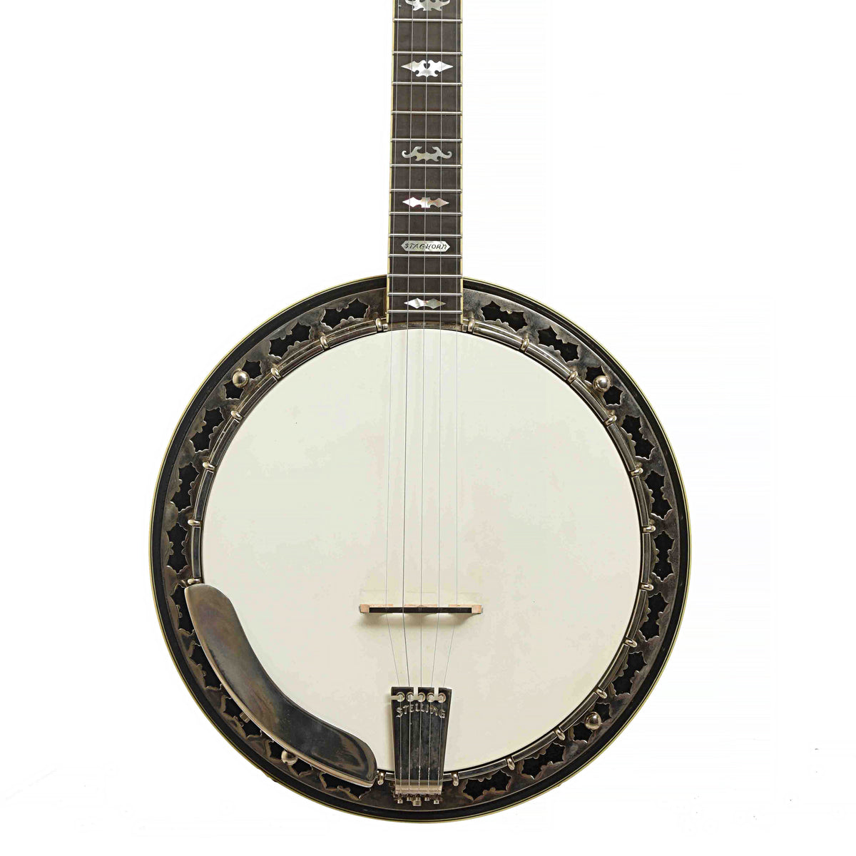 Front of Stelling Staghorn Resonator Banjo
