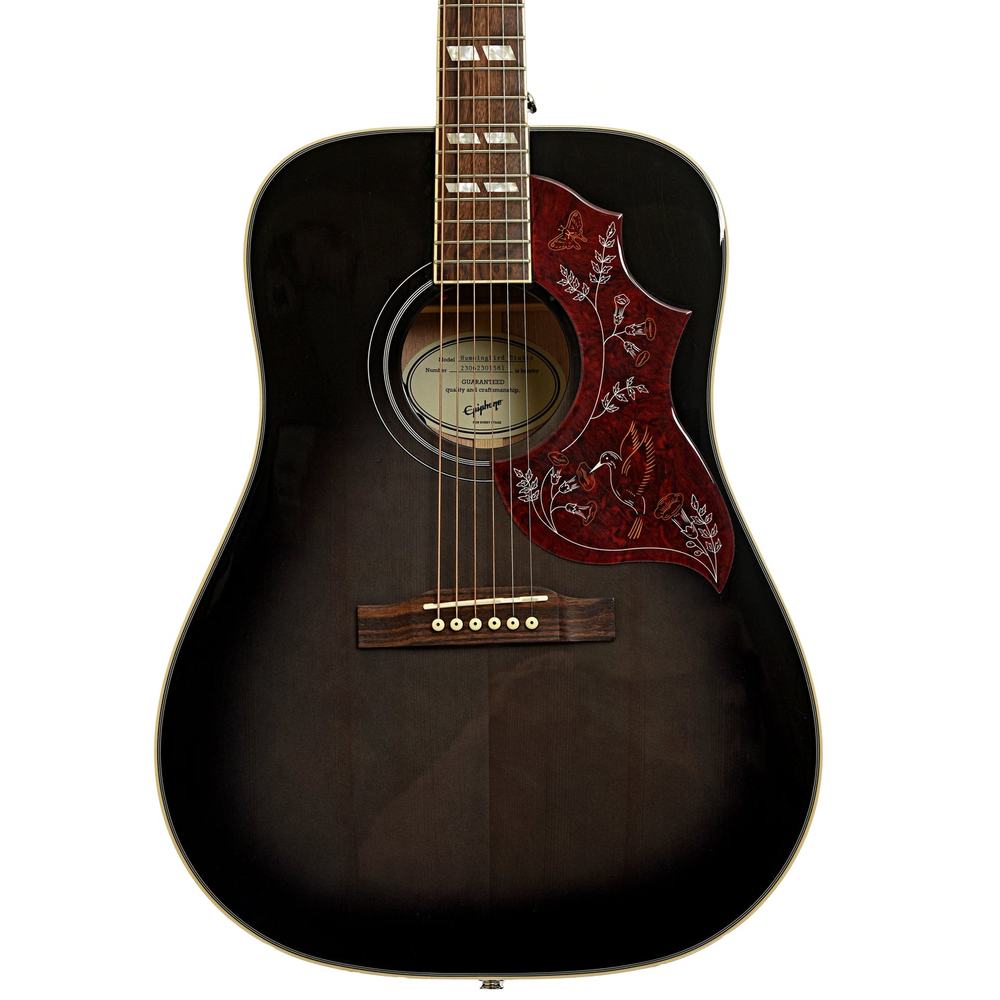 Front of Epiphone Hummingbird Studio Acoustic-Electric Guitar 