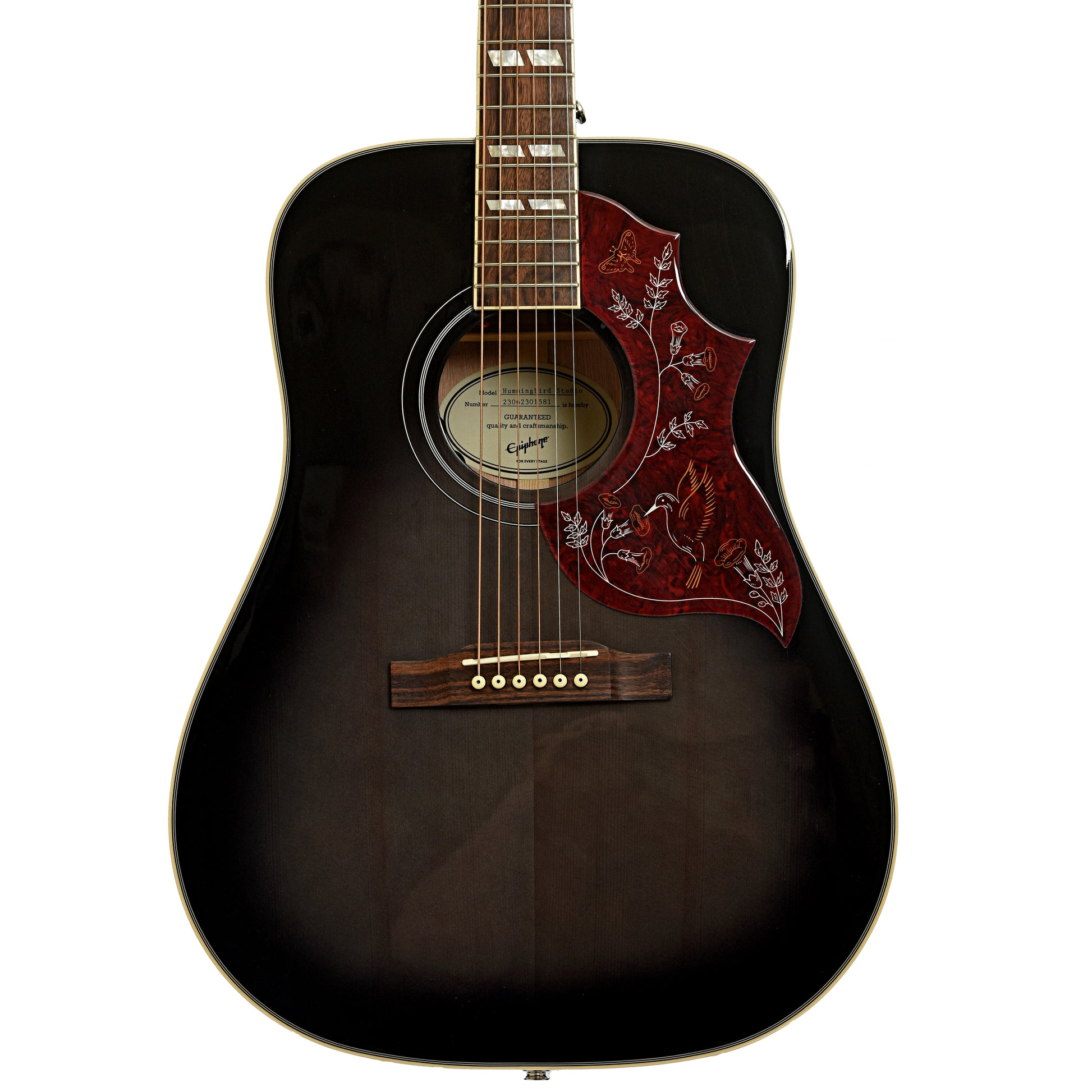 Front of Epiphone Hummingbird Studio Acoustic-Electric Guitar 