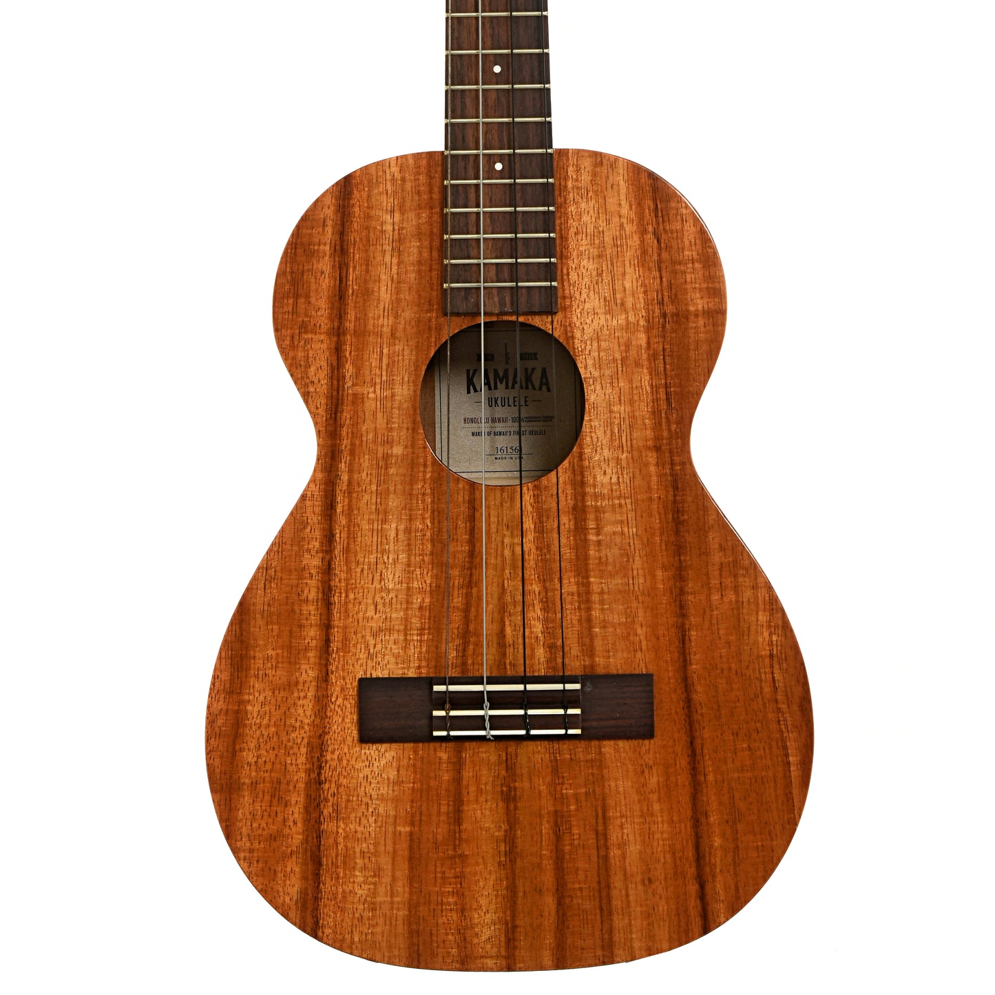 Front of Kamaka HF-4 100th Anniversary Baritone Ukulele