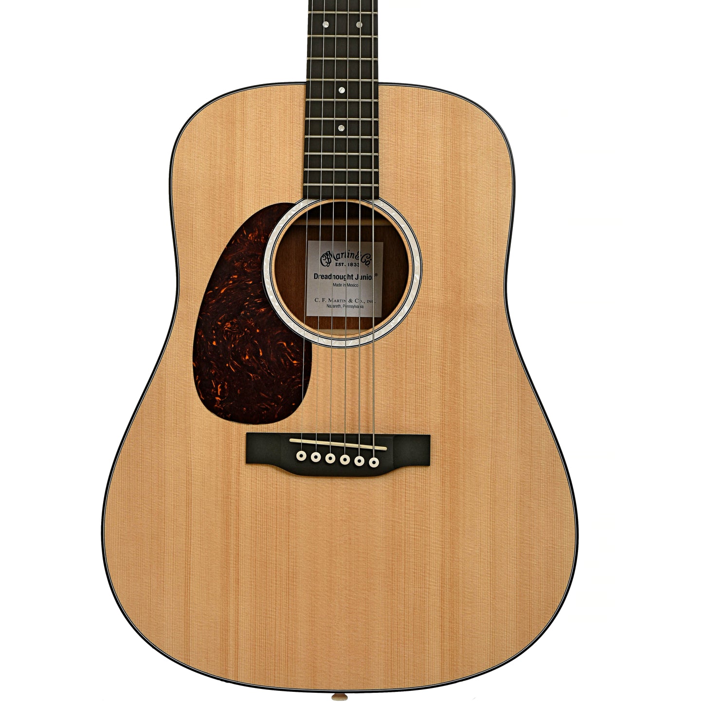 Front of Martin DJR10EL Lefthanded Dreadnought Junior with Pickup 