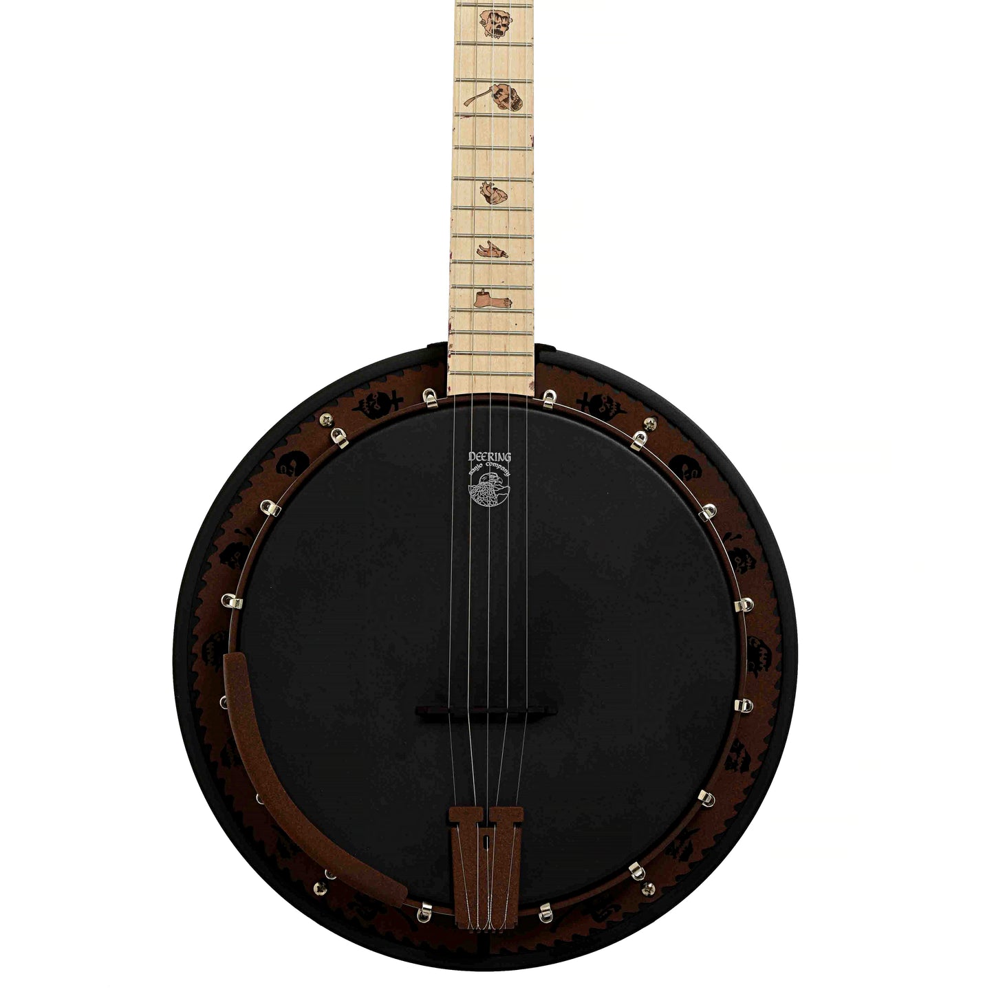 Front of Deering Limited Edition Zombie Killer III Resonator Banjo