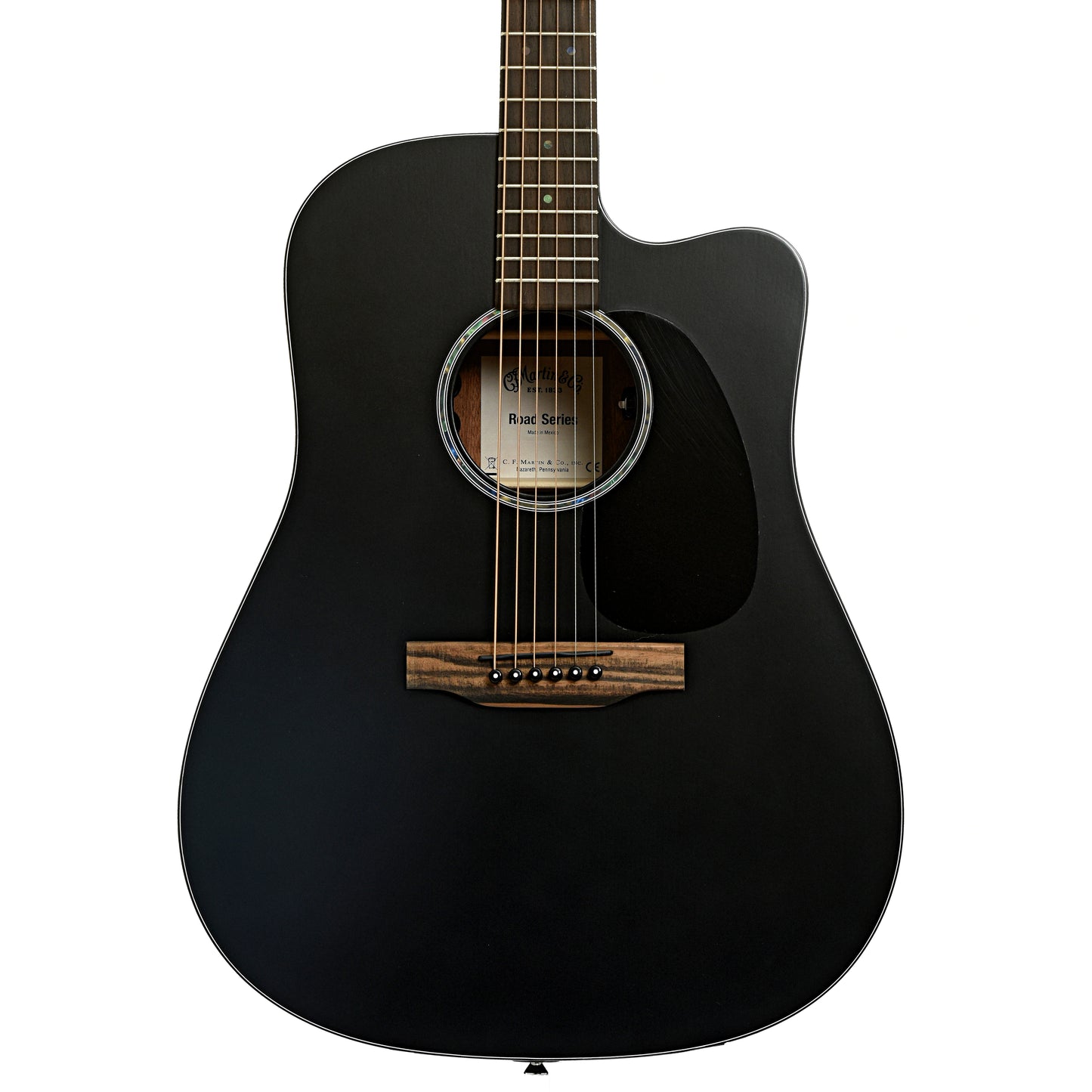Front of Martin DC-10E Modern Black Guitar