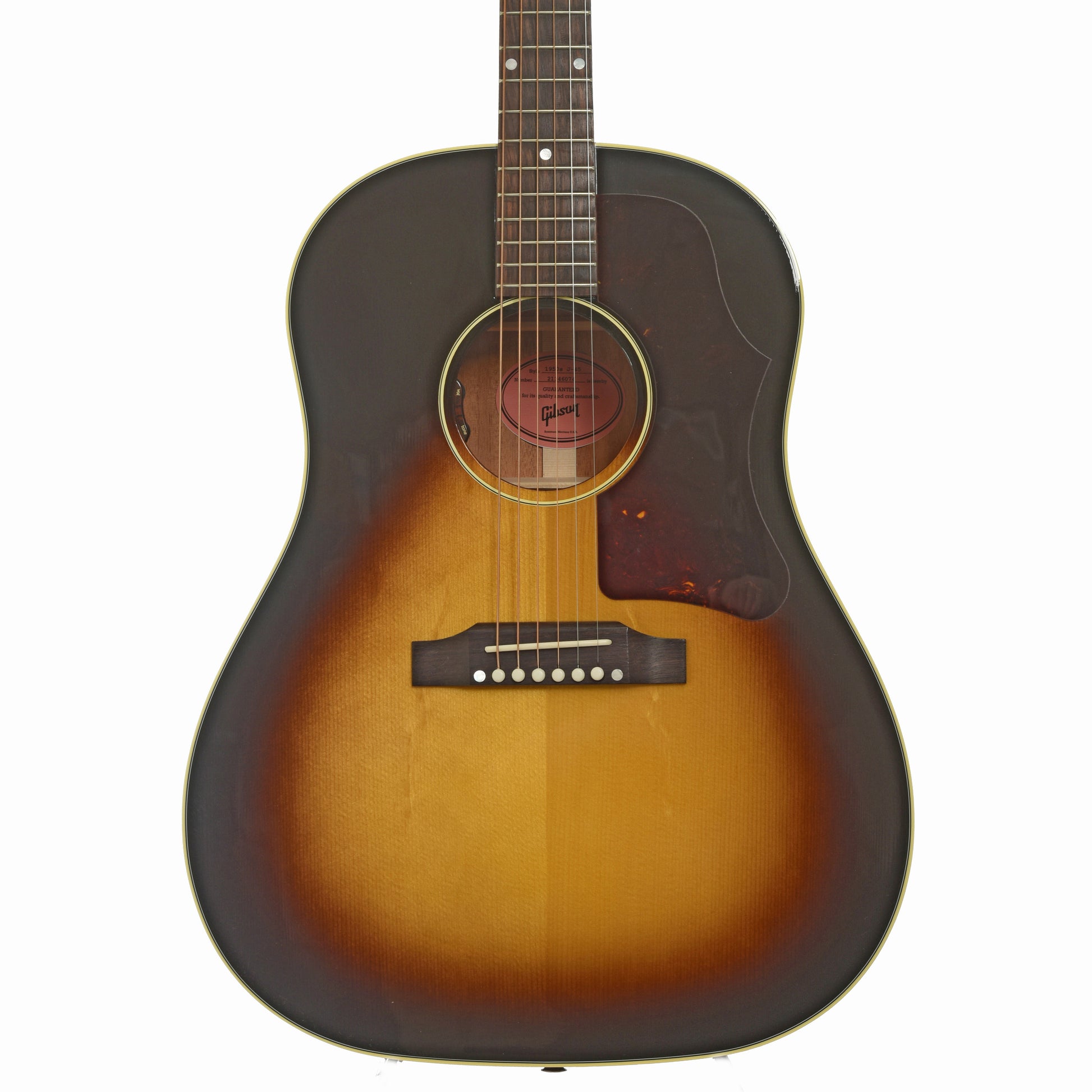 Front of Gibson 50s J-45 Original Acoustic Guitar & Case, Vintage Sunburst