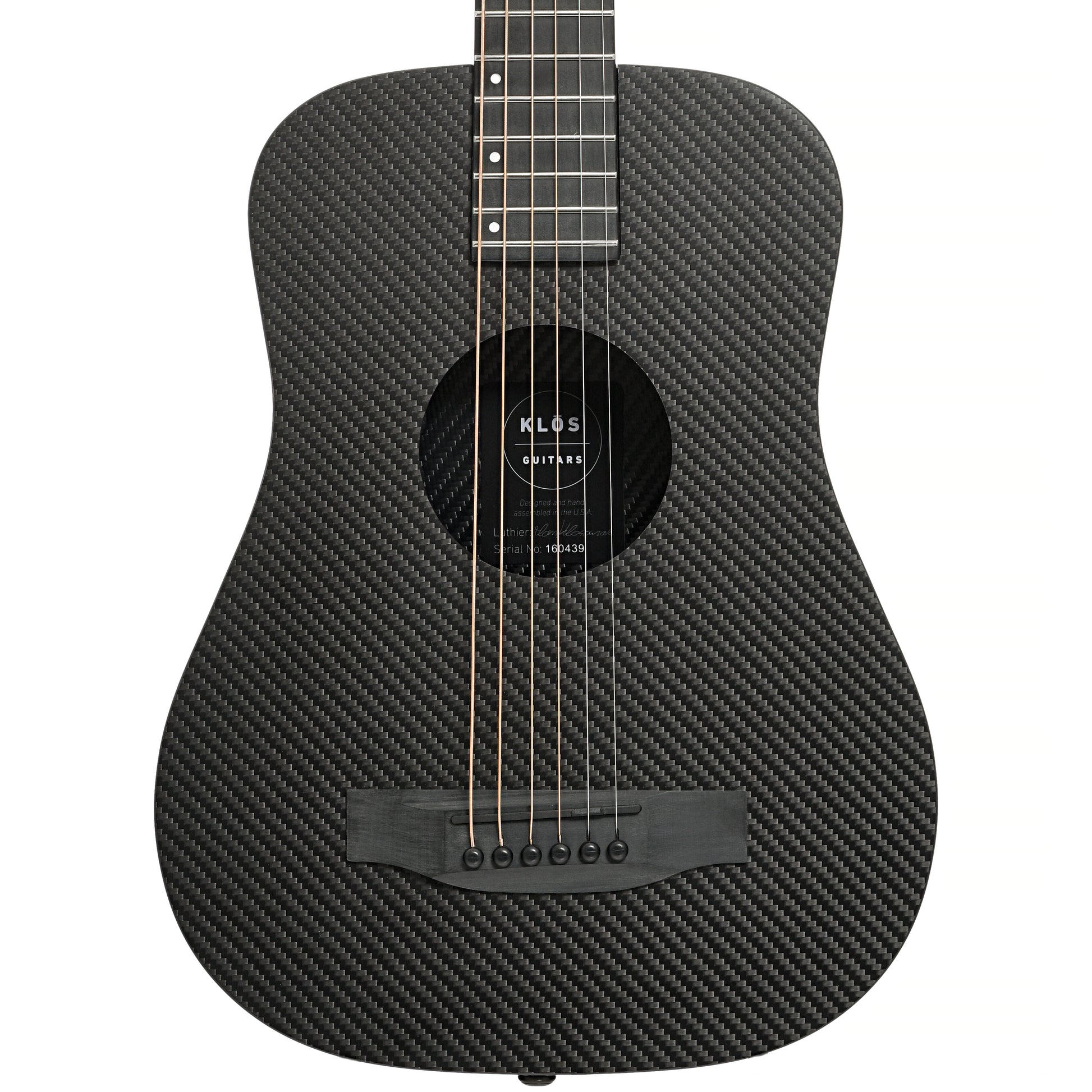 front of KLOS Guitars Full Carbon Deluxe Acoustic-Electric Travel Guitar