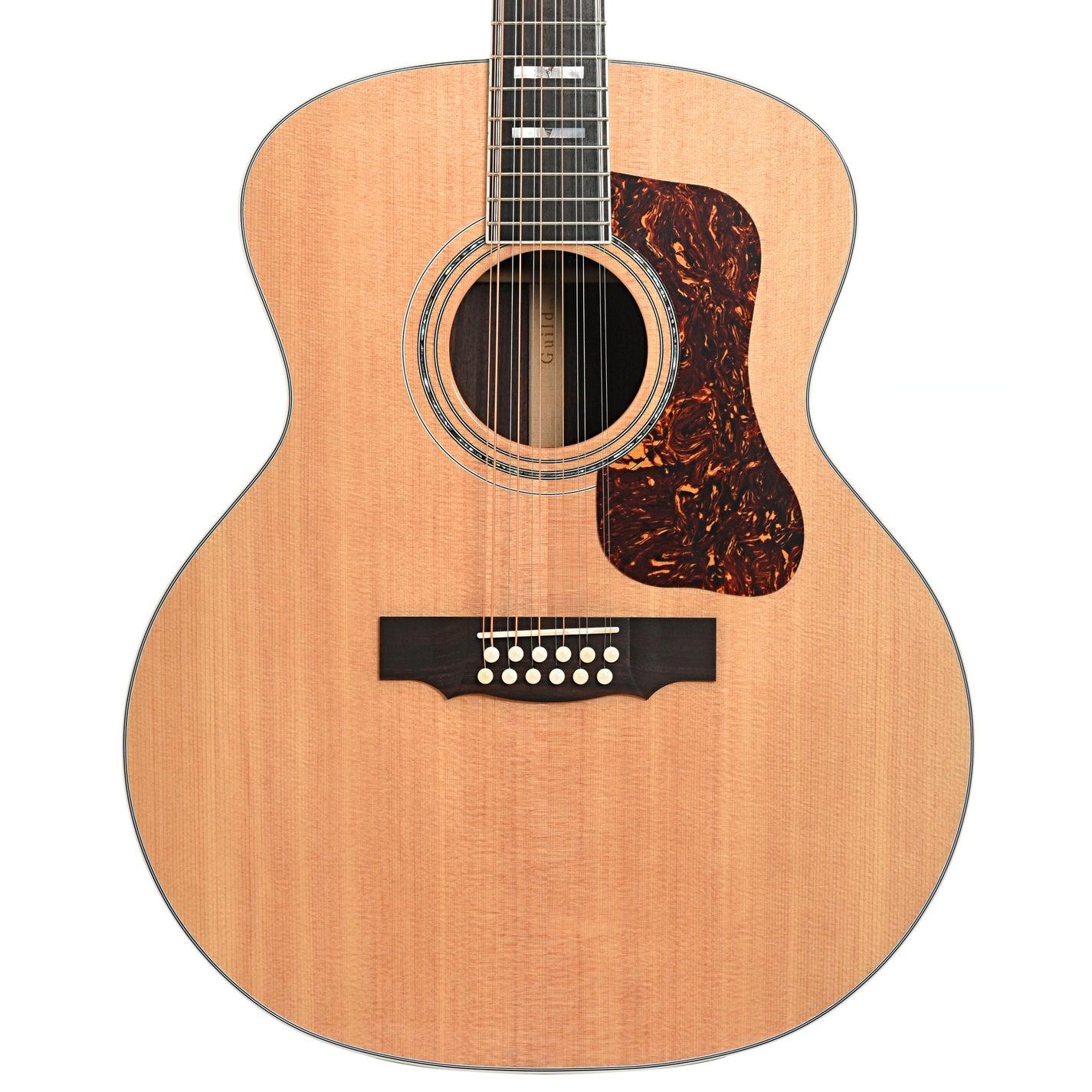 Front of Guild USA F-512 12-String Acoustic Guitar with Case