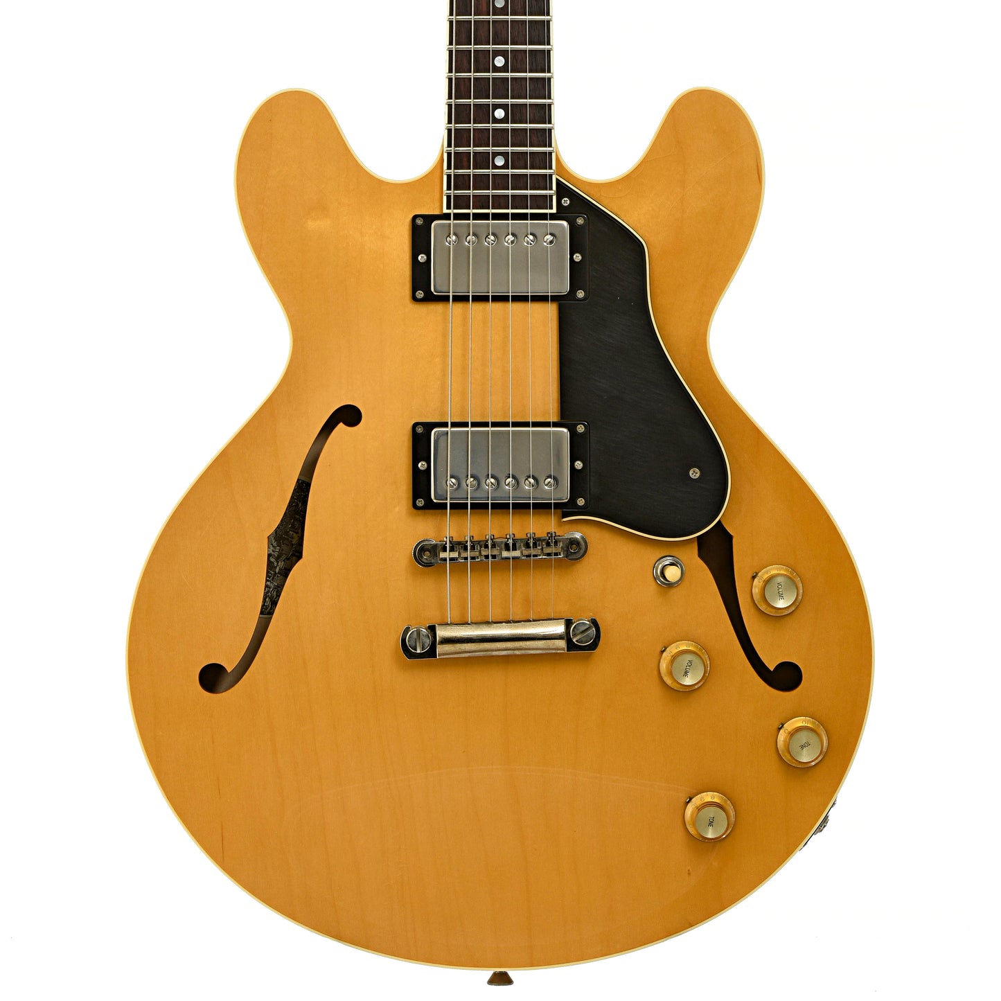 Front of Collings I-35 LC Vintage Semi-Hollow Electric Guitar Aged Blonde Finish