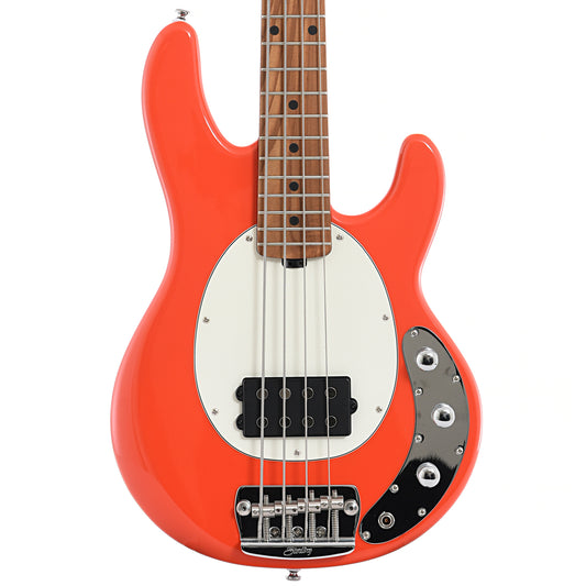 front of Sterling by Music Man B-Stock RAYSS4 Short Scale 4-String Bass, Fiesta Red