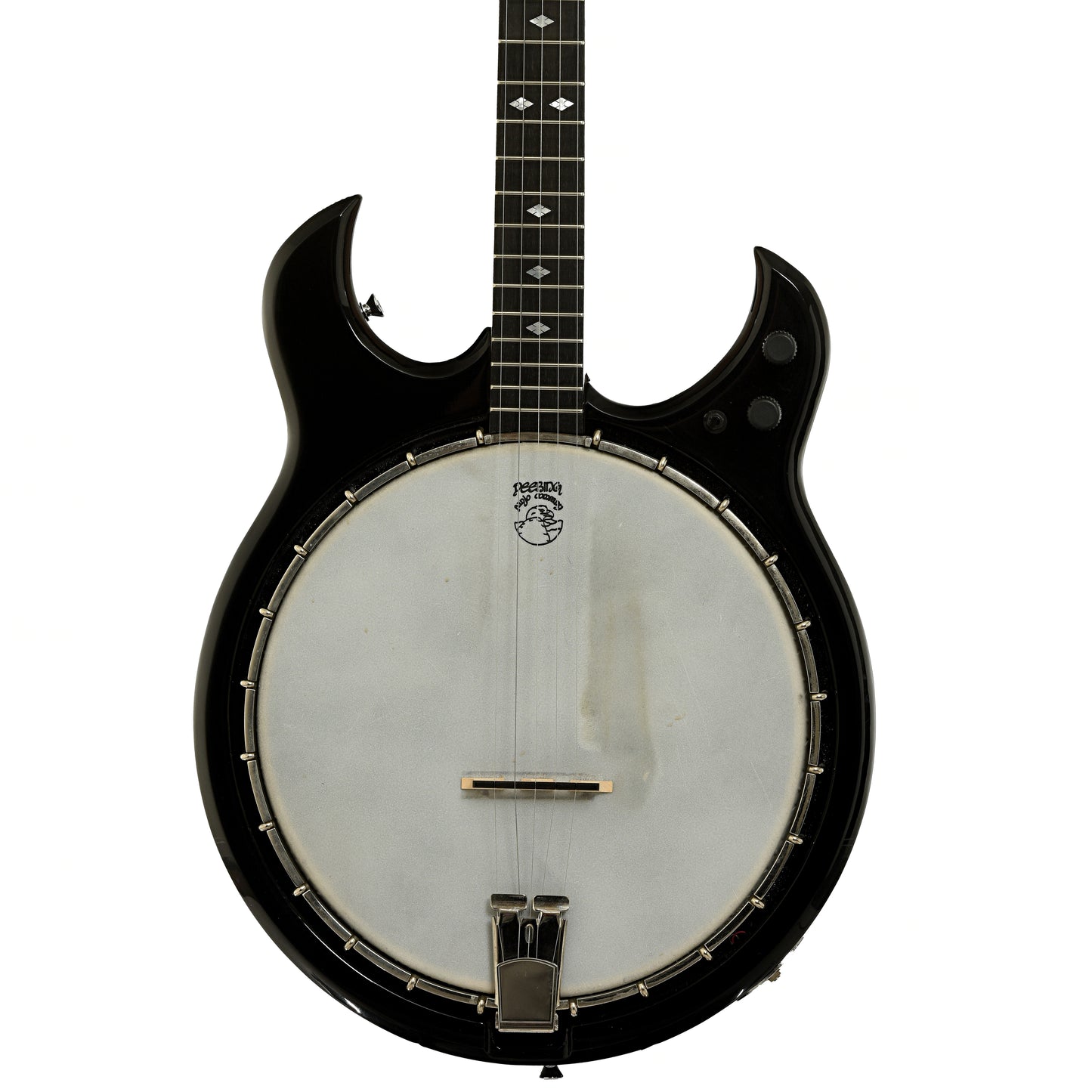 Front of Deering Crossfire Electric Banjo 