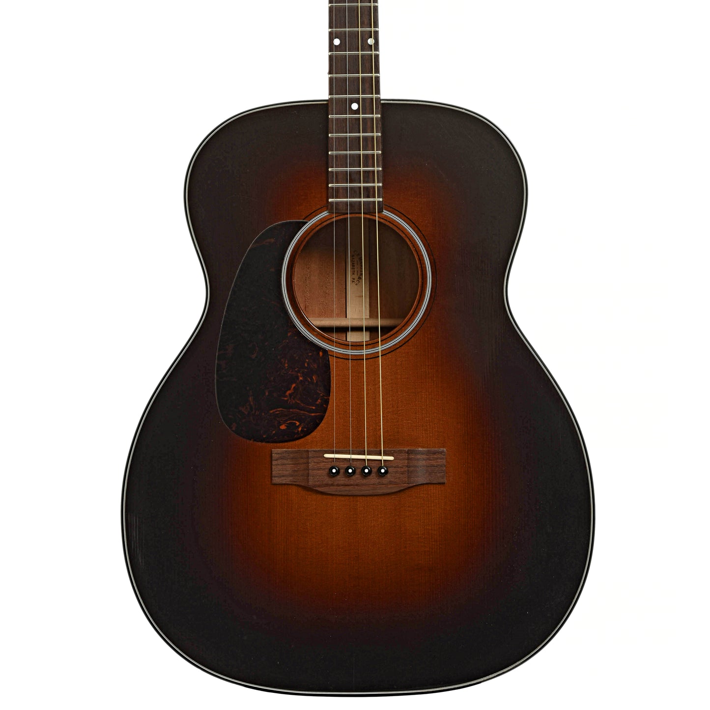 Front of Martin 0-18T SB LH Acoustic Tenor Guitar