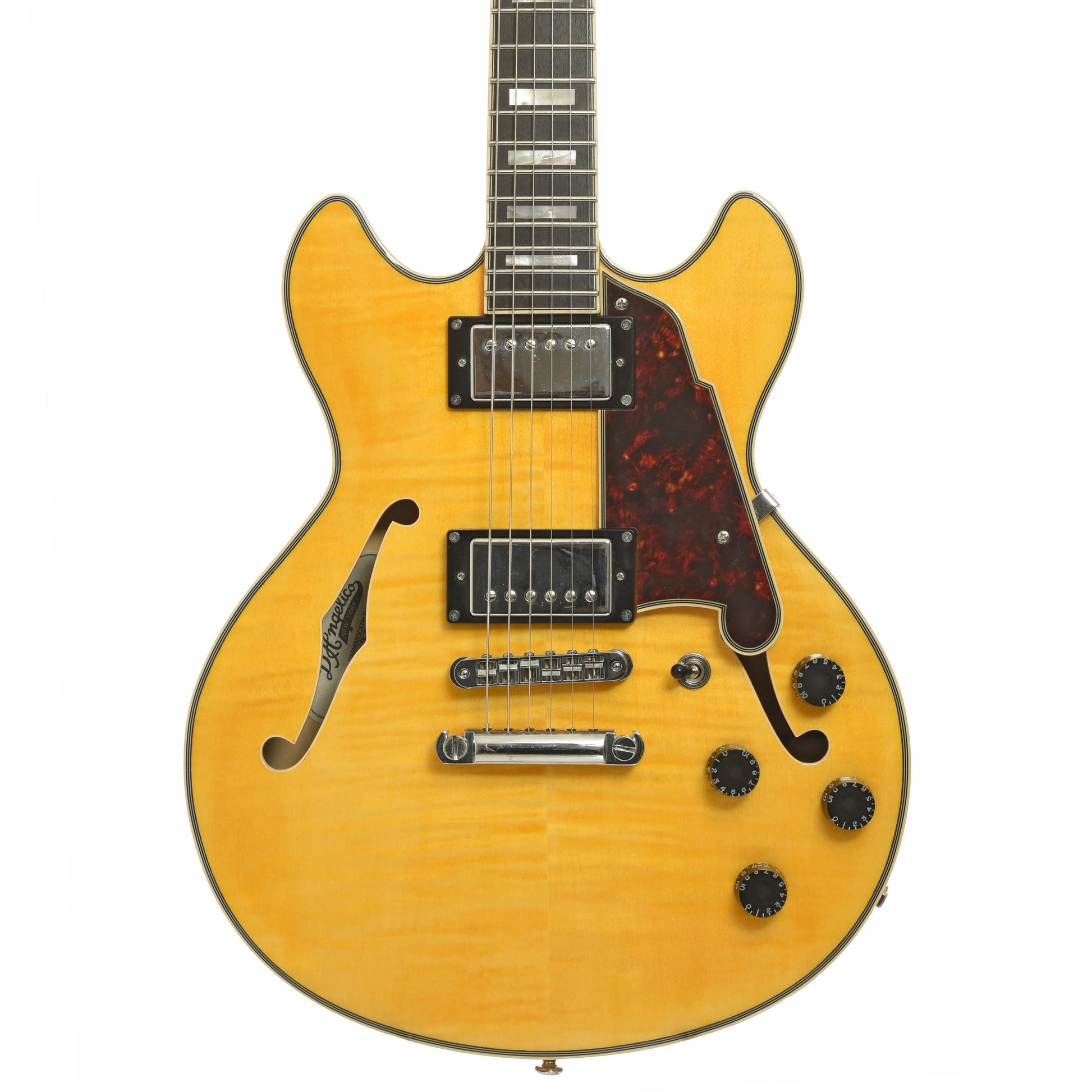 Front of D'Angelico Premier Mini DC XT Hollowbody Electric Guitar 