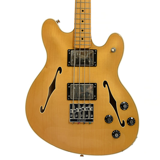 Front of Fender Starcaster Hollowbody Electric Bass 