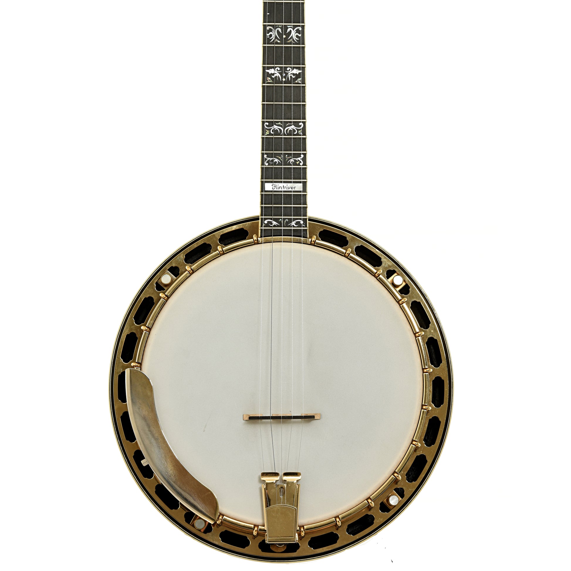 Front of Grundy Flintriver "Blue Heeler" Resonator Banjo 