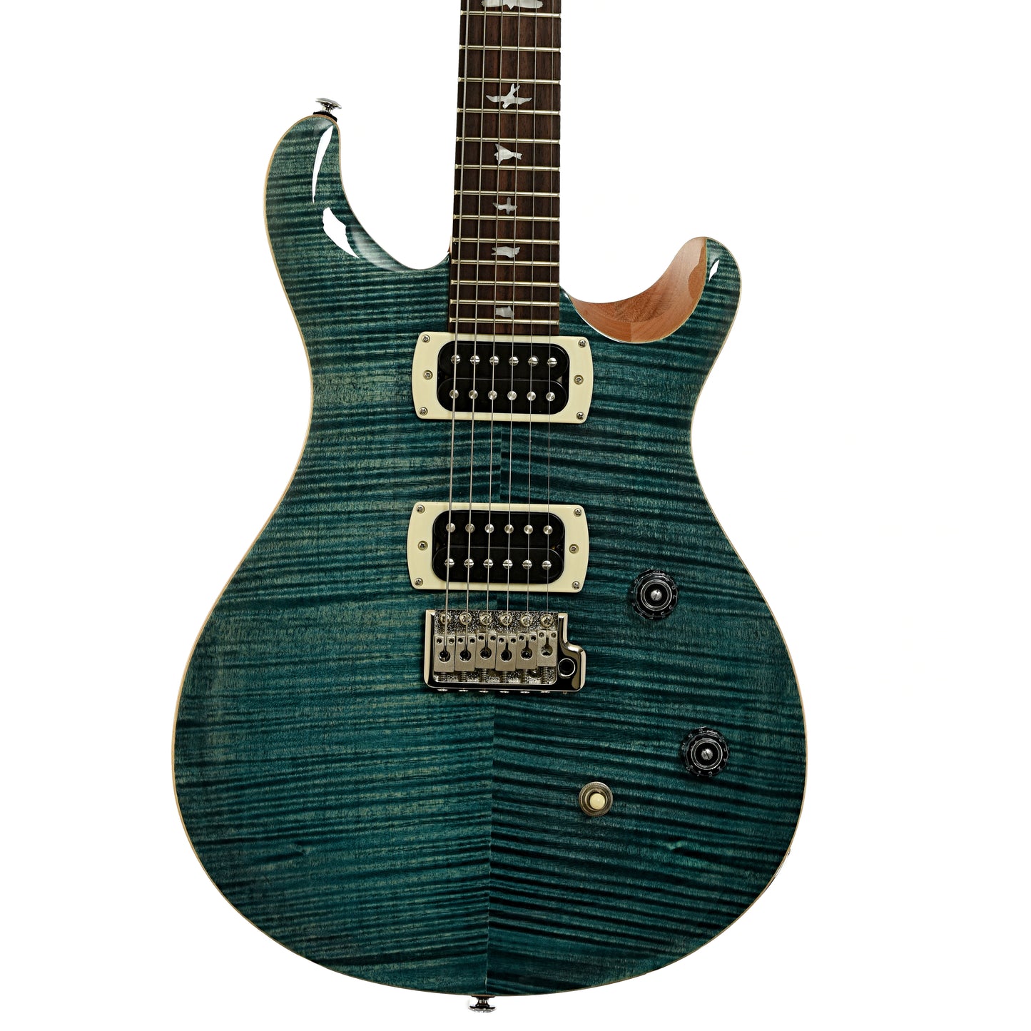 Front of PRS SE CE24 Electric Guitar, Slate Blue