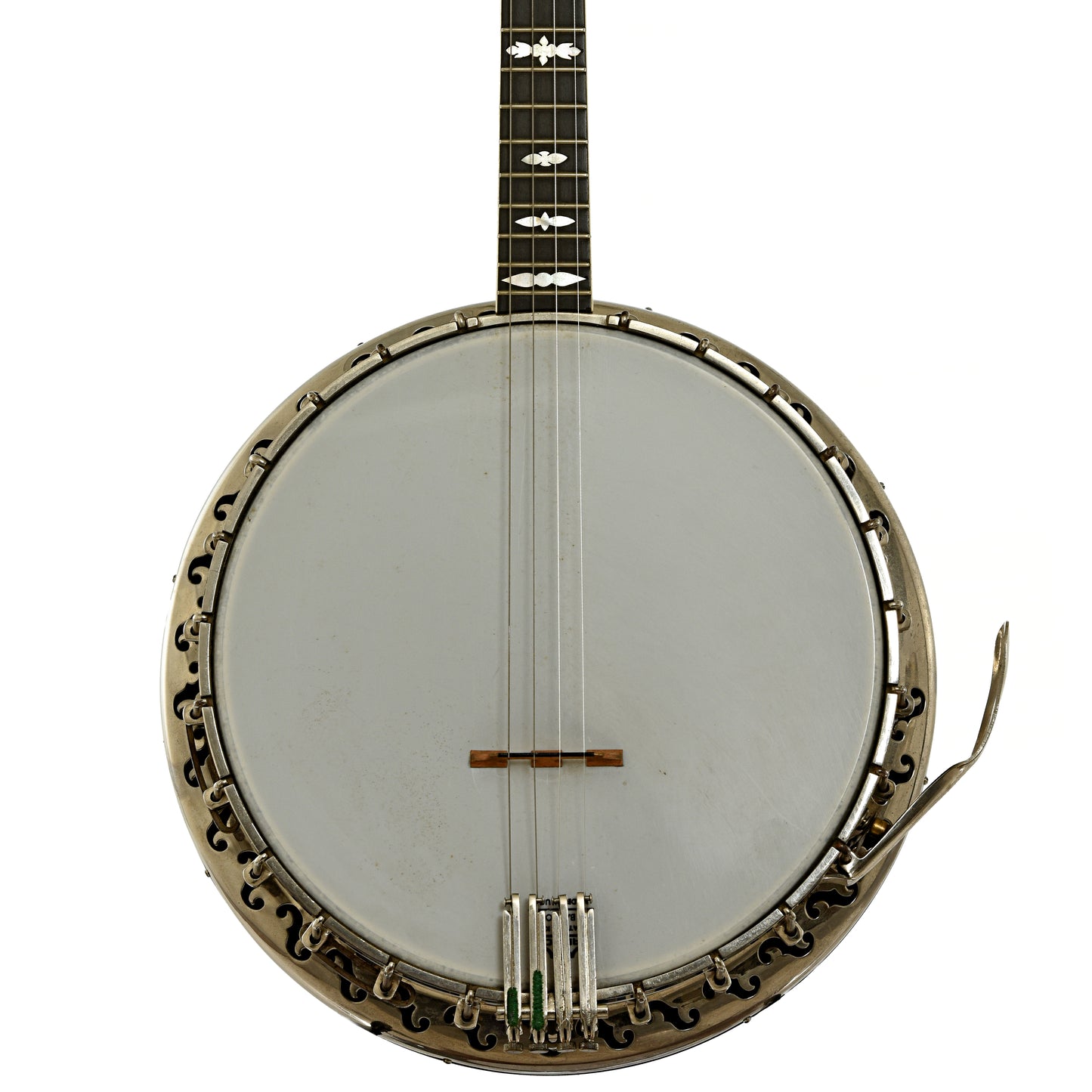 Front of Bacon & Day Silver Bell No.1 Tenor Banjo 