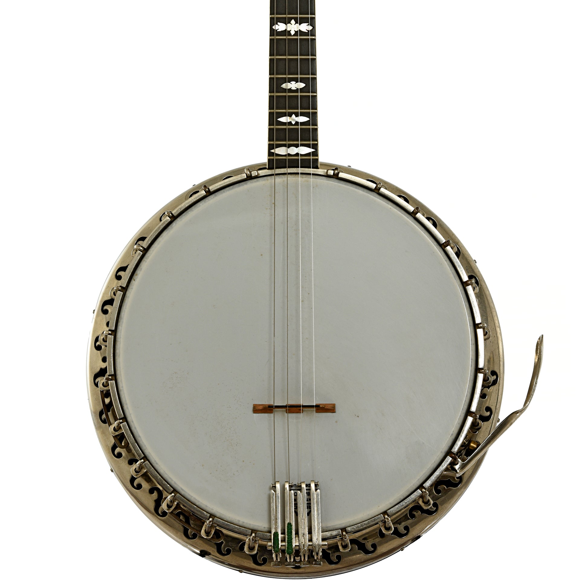 Front of Bacon & Day Silver Bell No.1 Tenor Banjo 