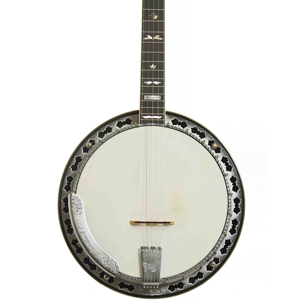 Front of Stelling Winterhawk #7 Five-String Resonator Banjo